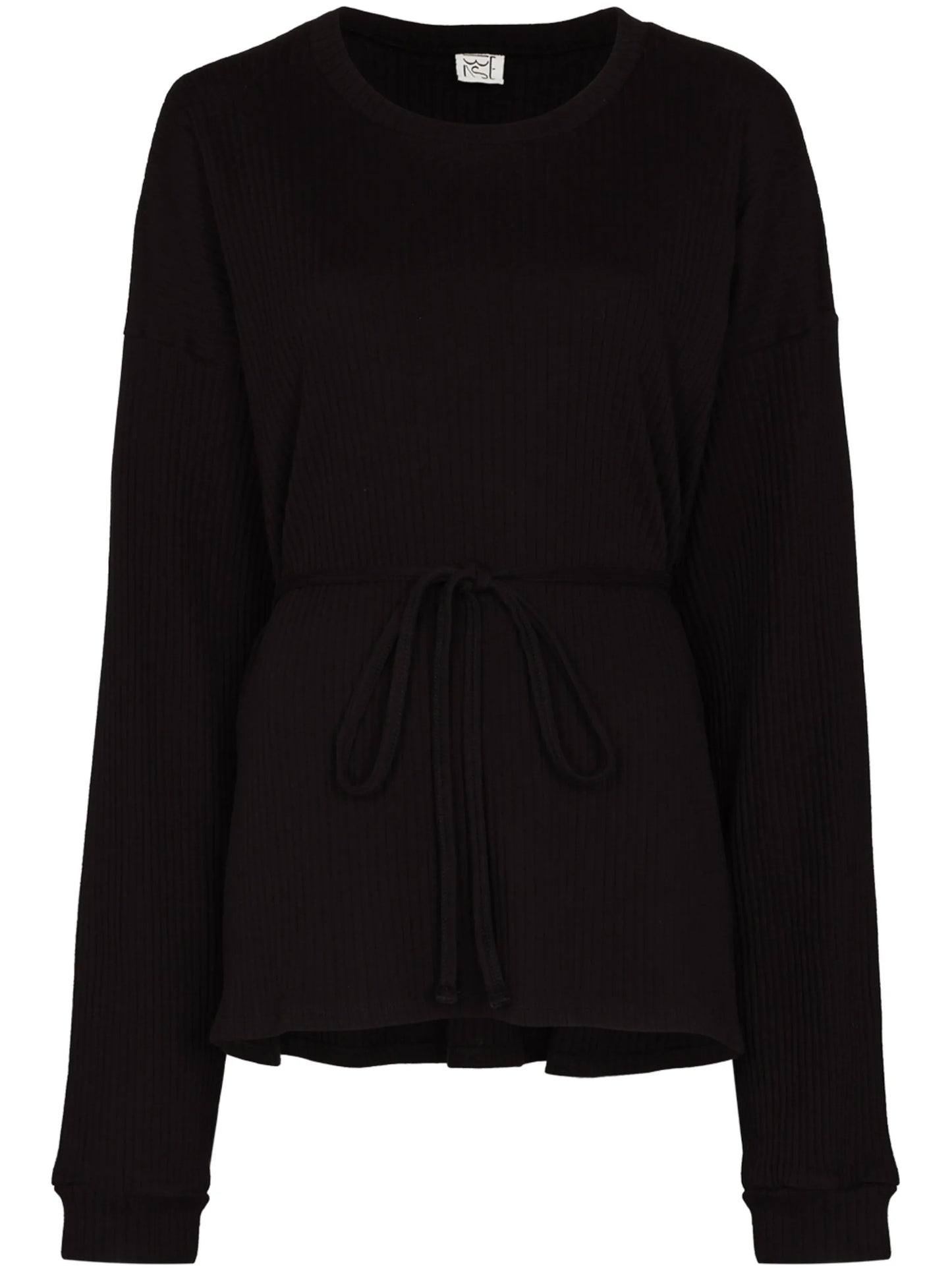 Shaw belted ribbed organic cotton sweatshirt