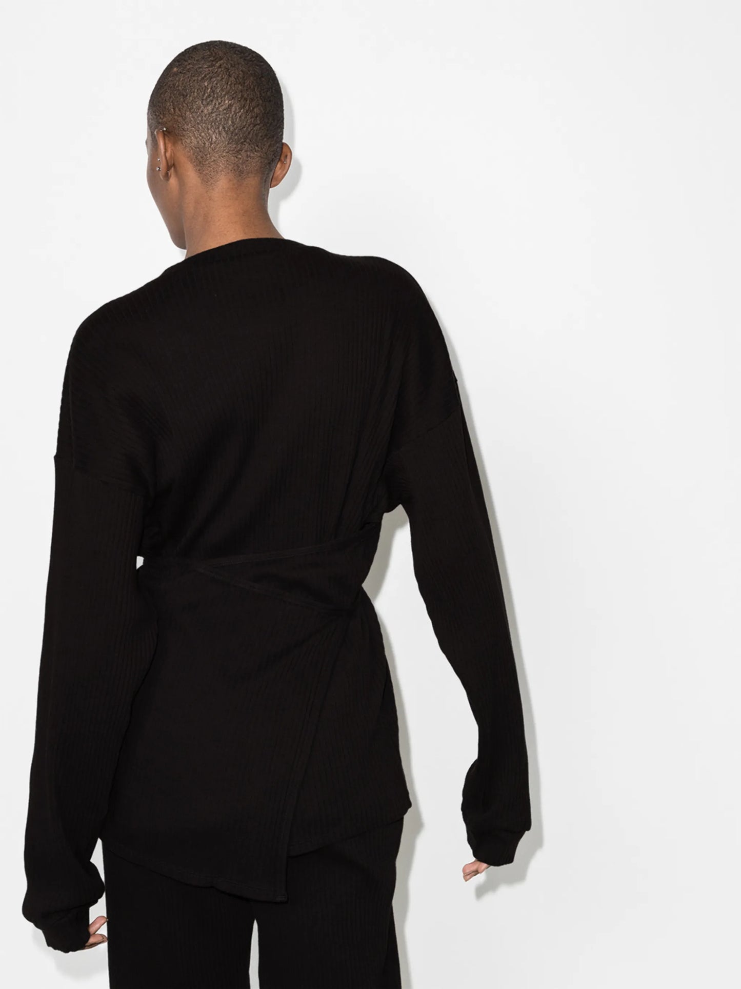 Shaw belted ribbed organic cotton sweatshirt