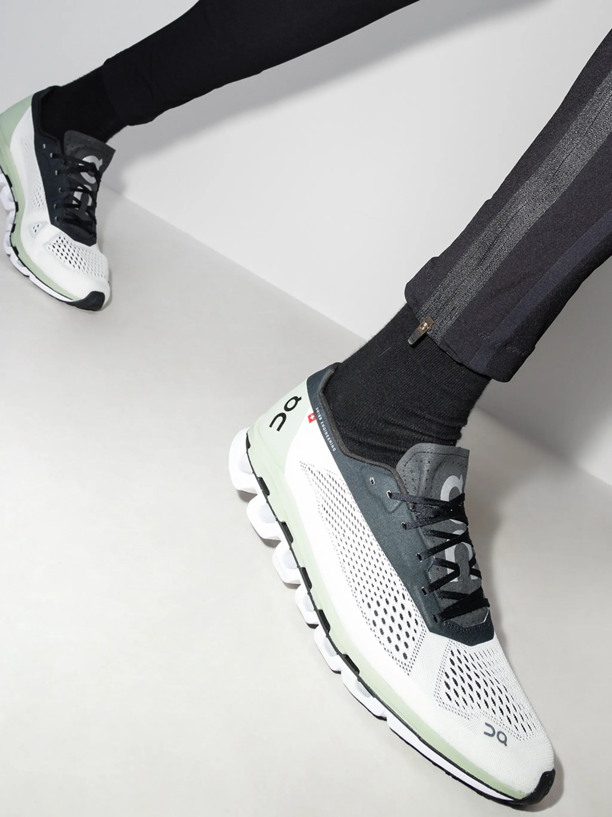 panelled mesh sneakers