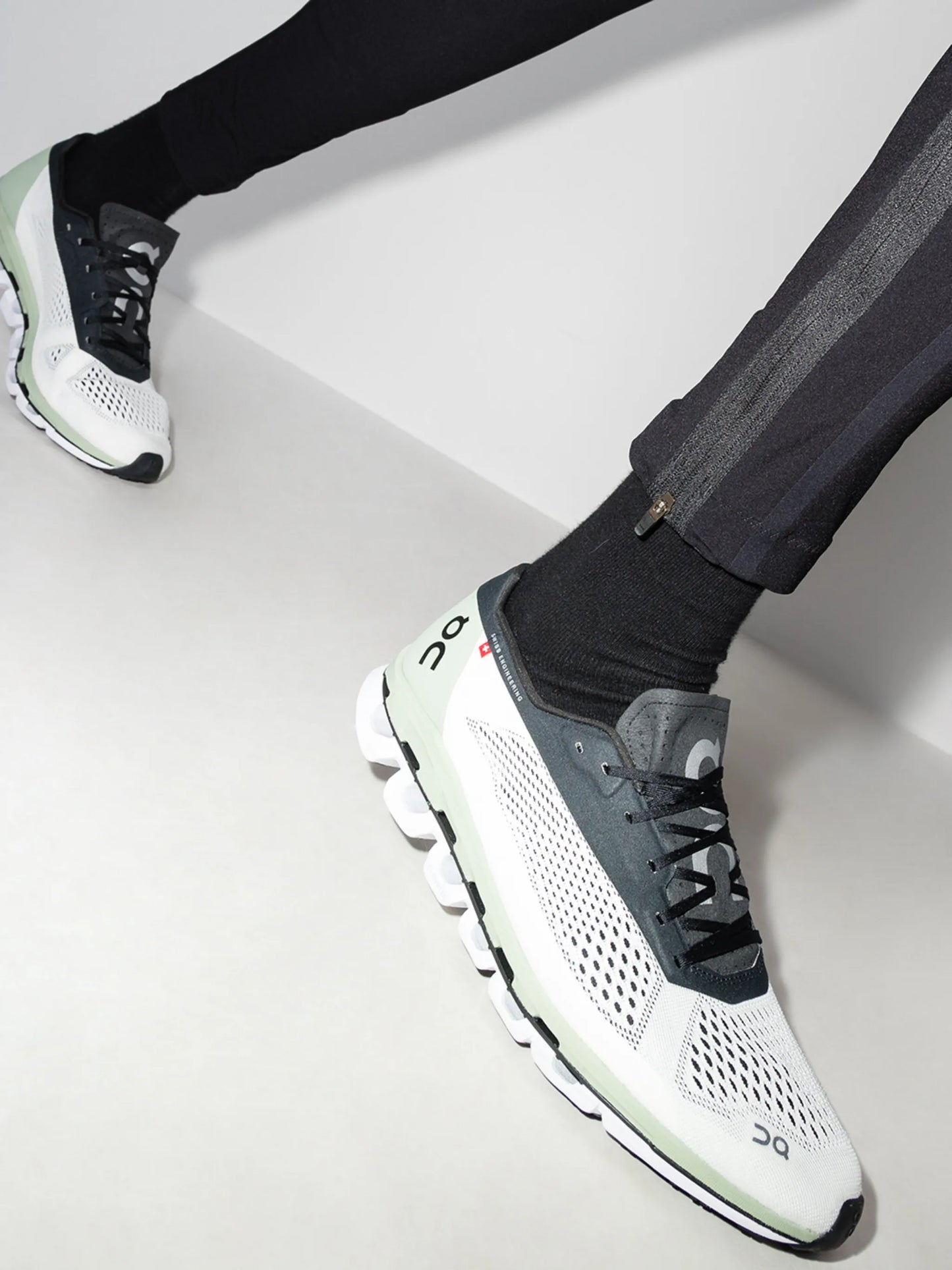 panelled mesh sneakers