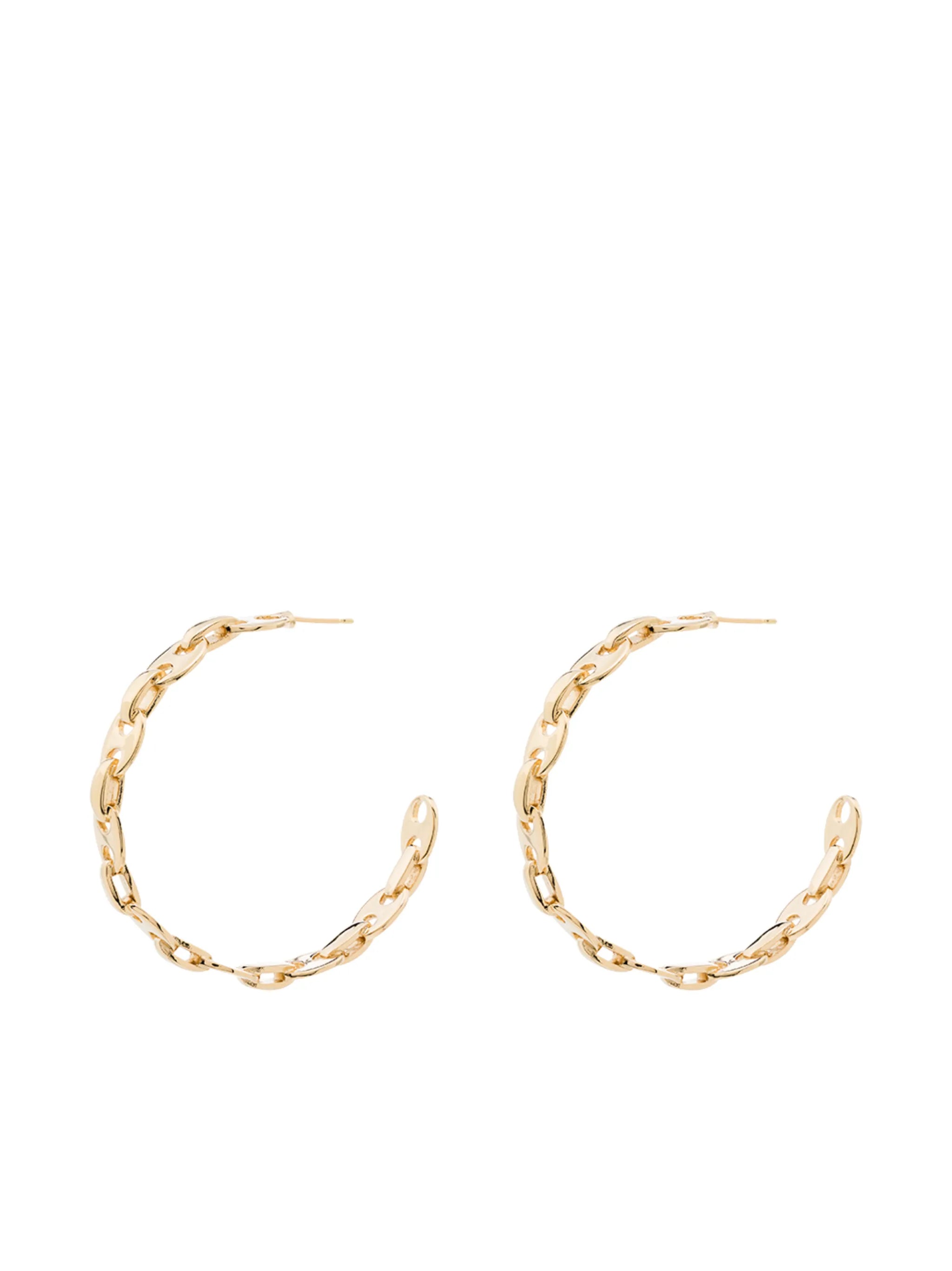 chain-link hoop earrings