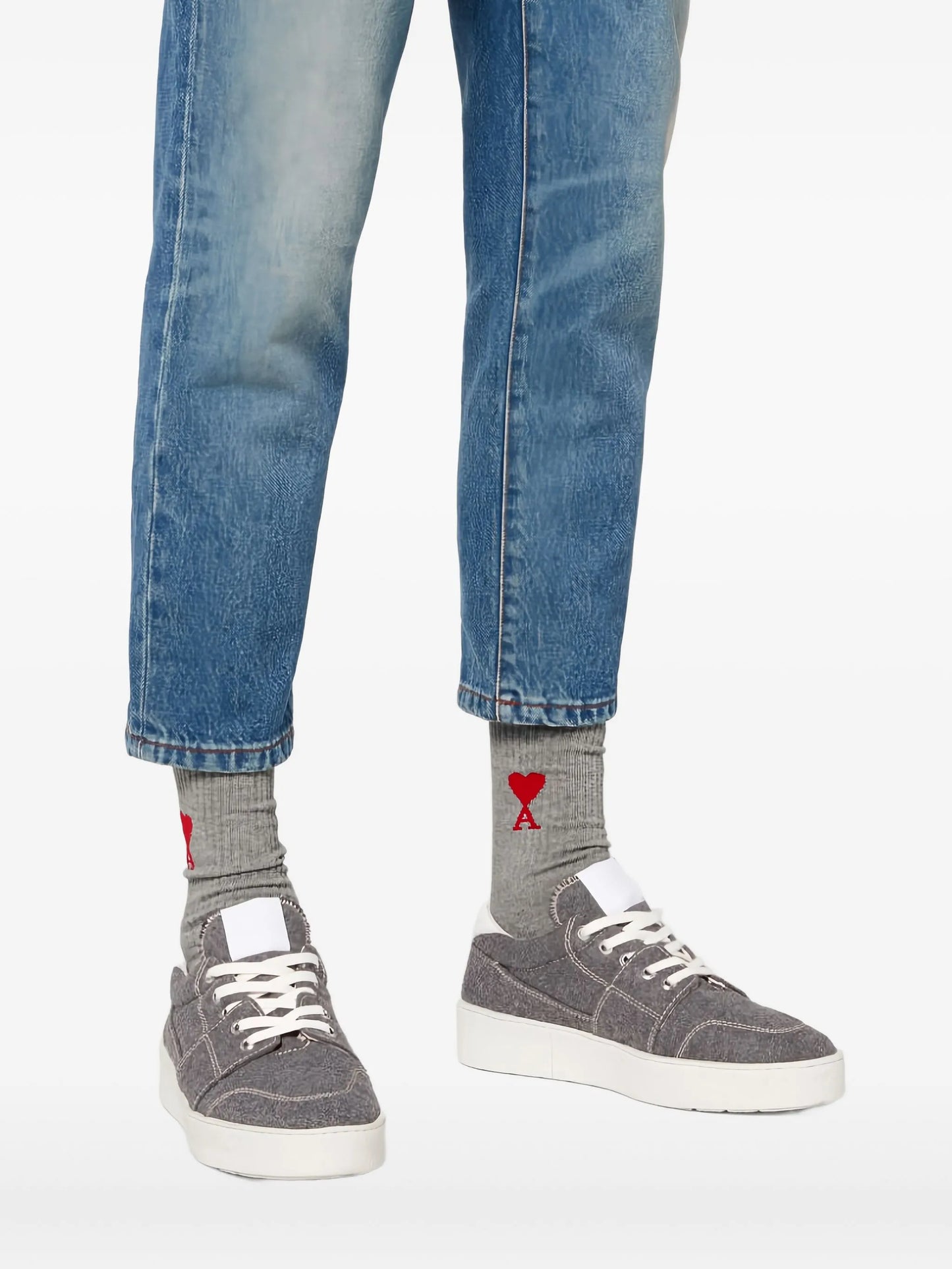 intarsia-logo knitted socks