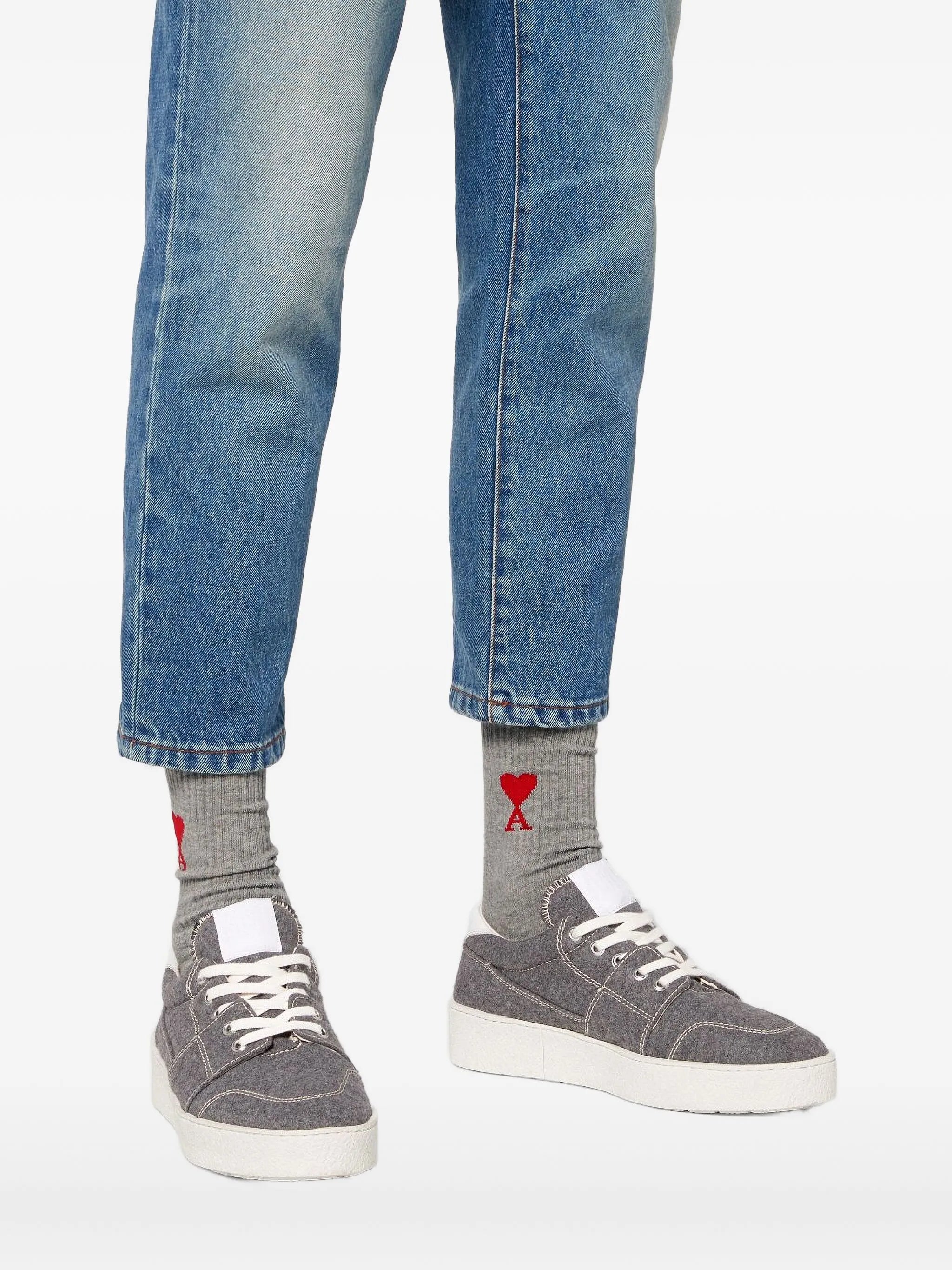 intarsia-logo knitted socks