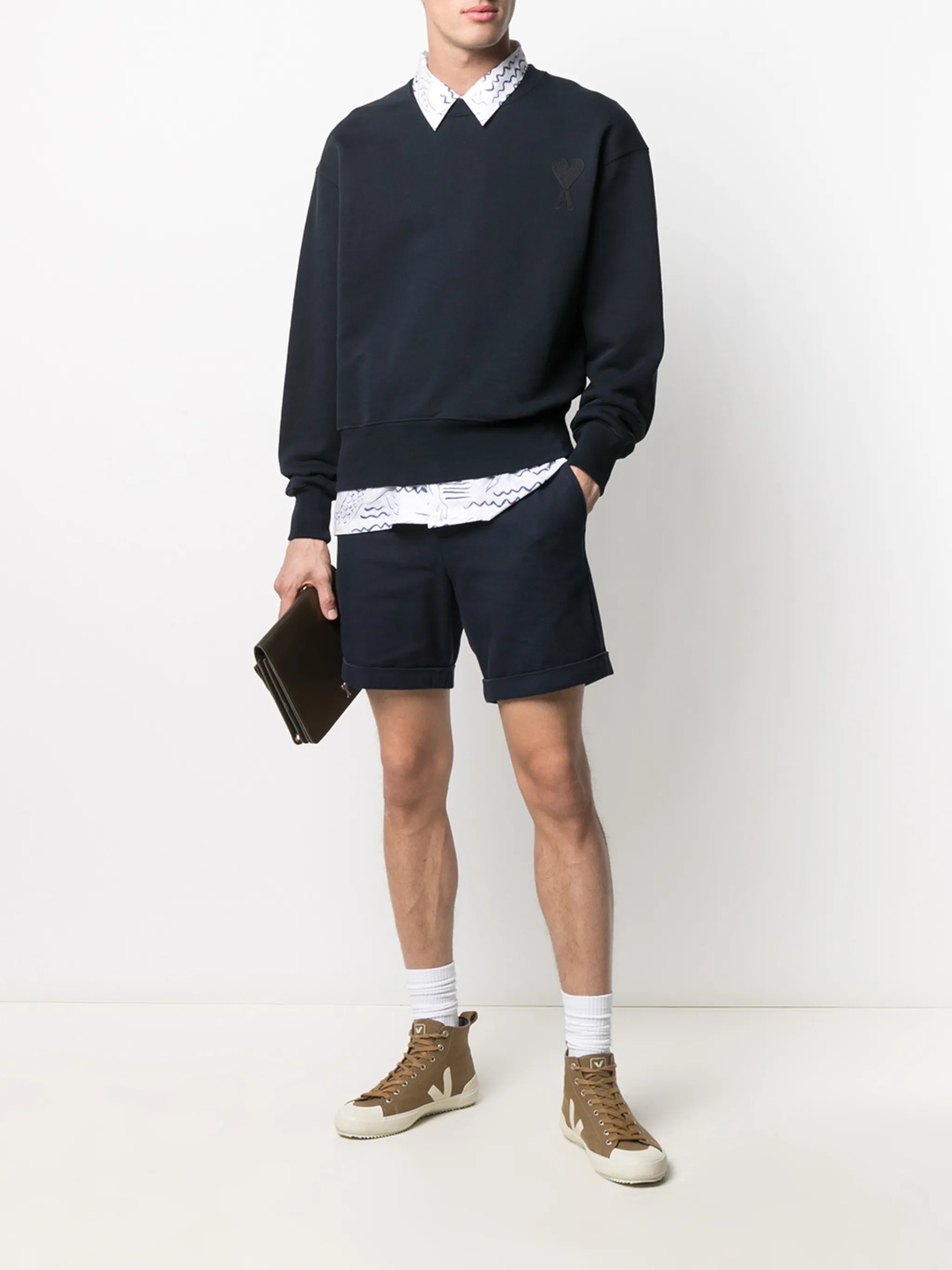turn-up hem chino shorts