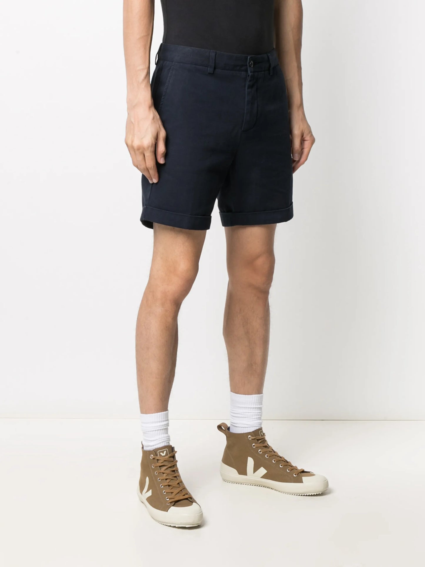 turn-up hem chino shorts