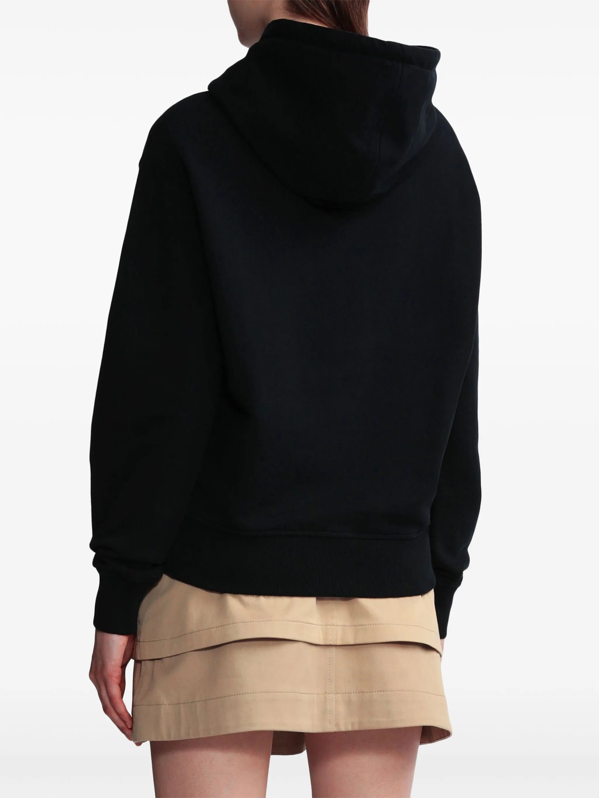 logo-embroidered drawstring hoodie