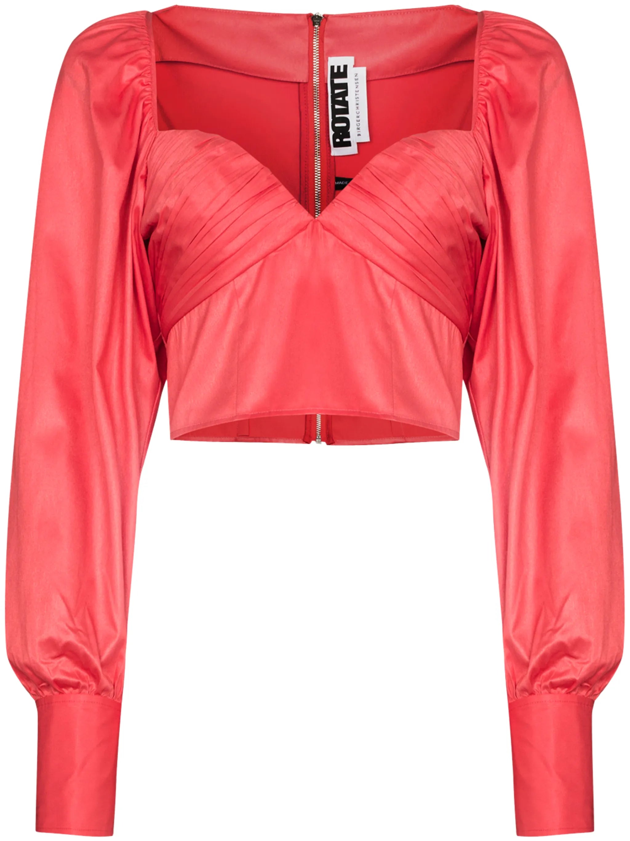 deep V-neck ruched blouse