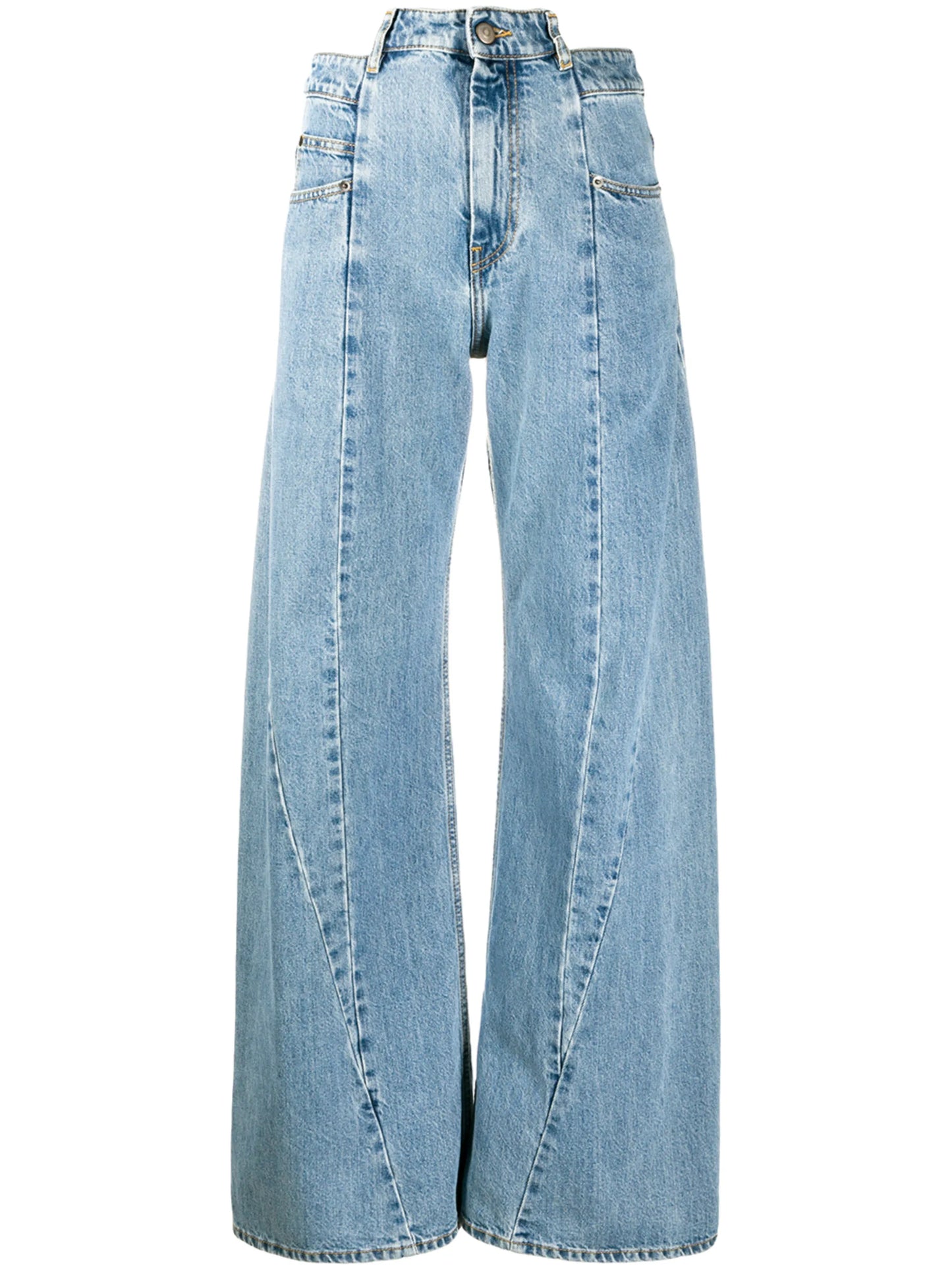 panelled wide-leg jeans
