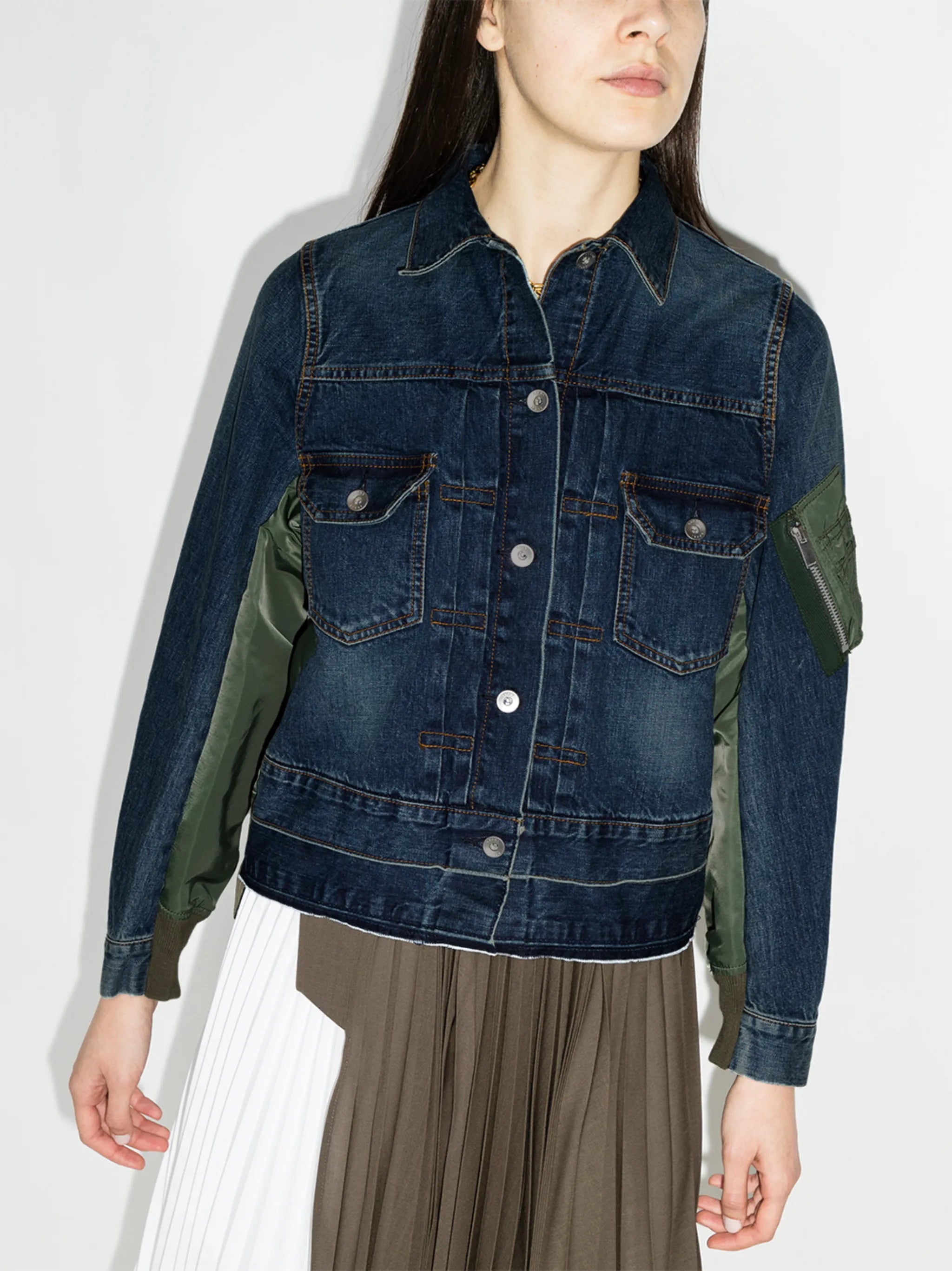 panelled denim jacket