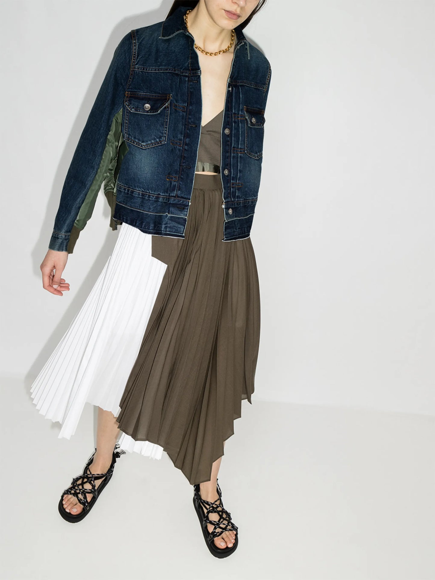 panelled denim jacket