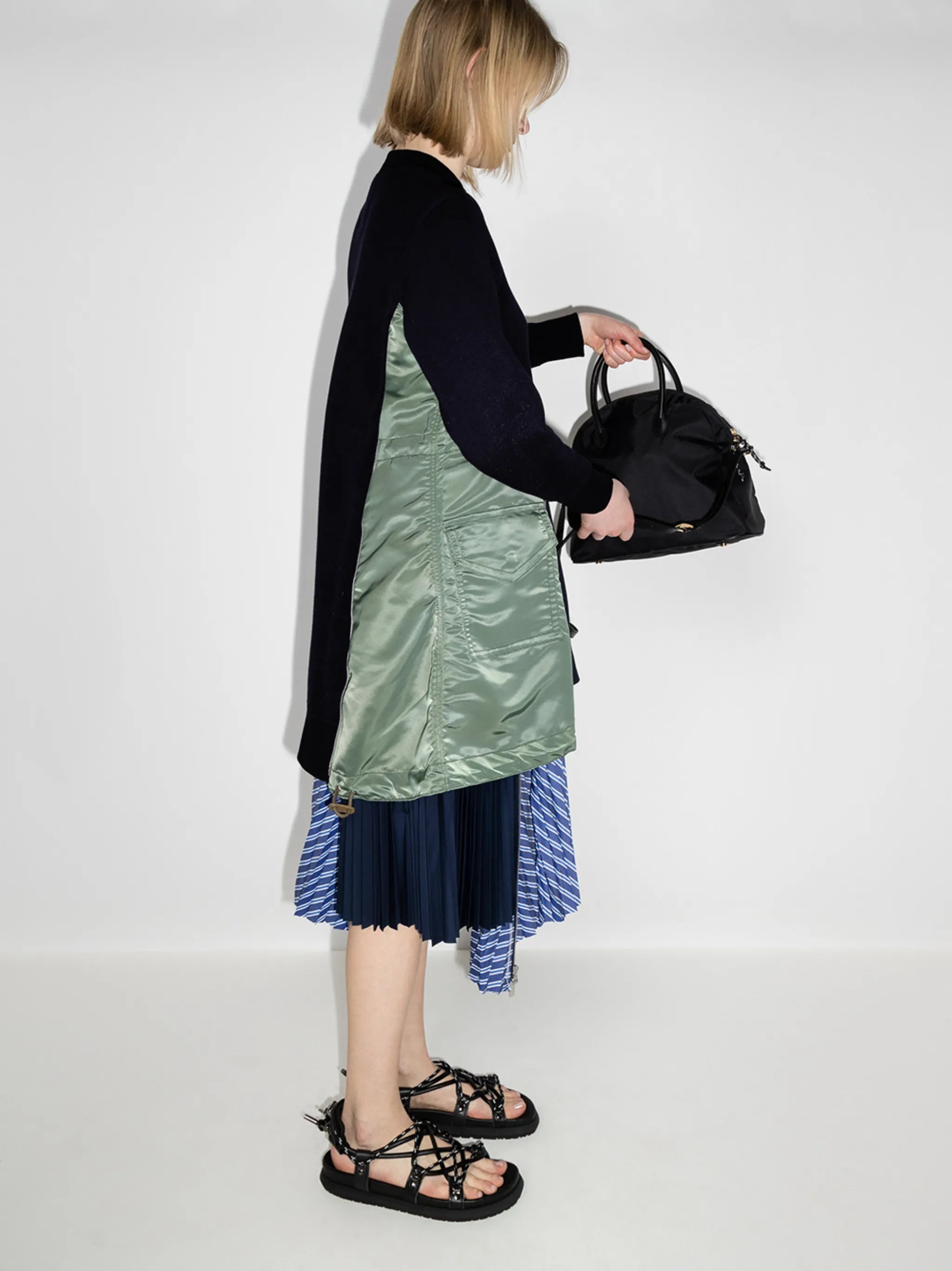 panelled A-line mini dress