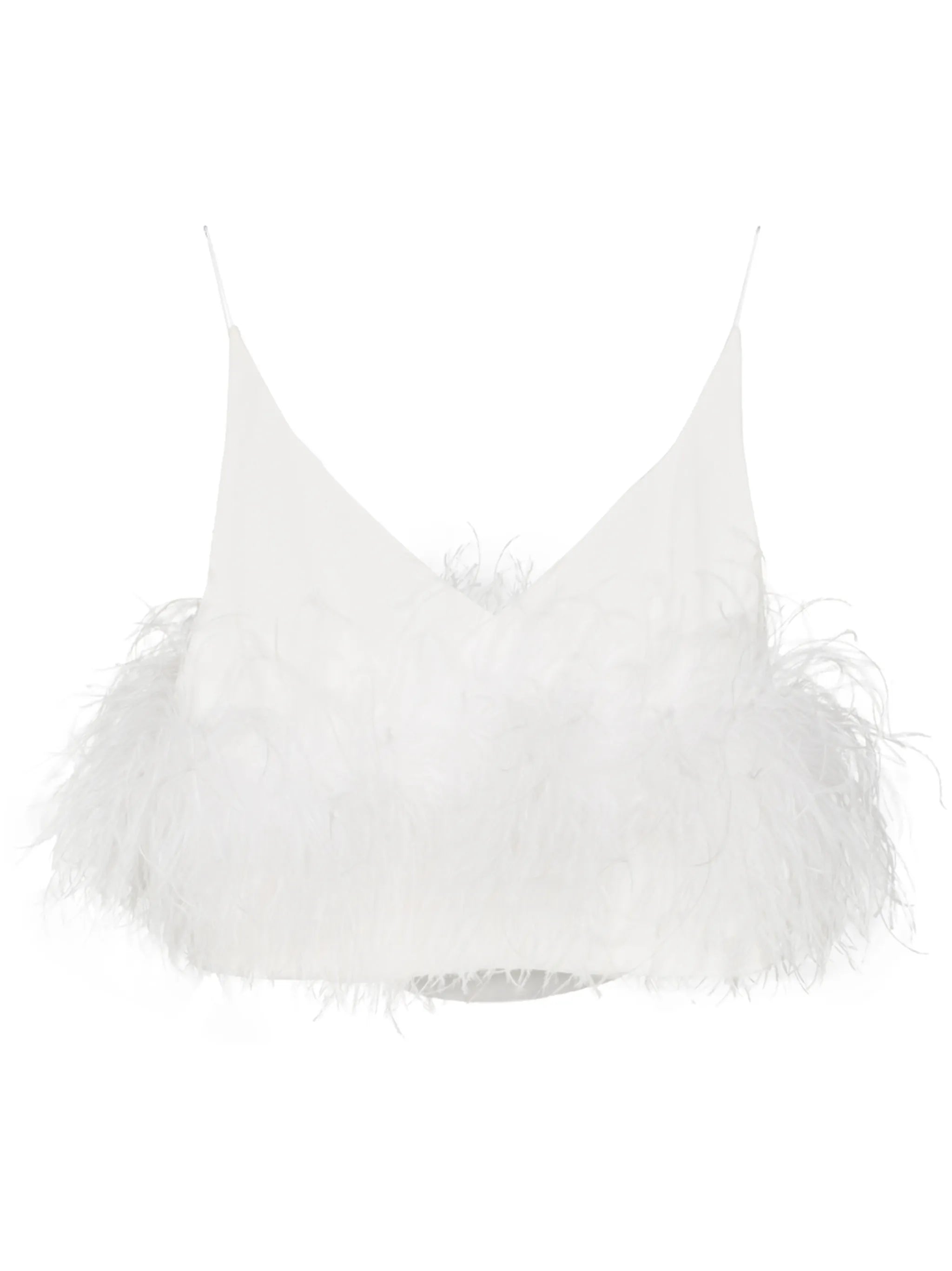 Poppy feather-trim top