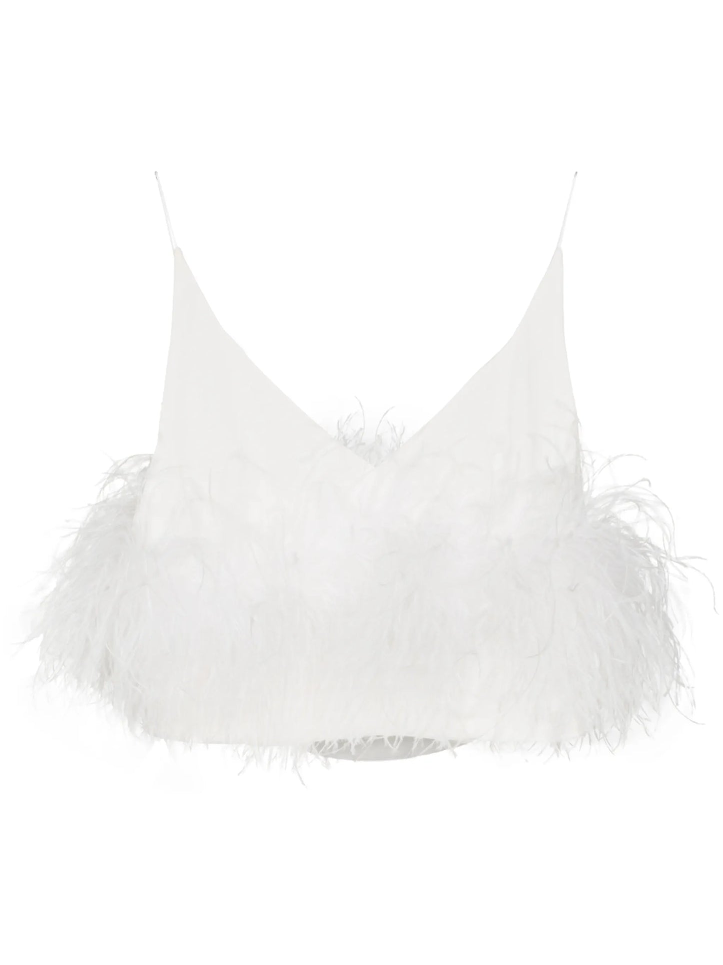 Poppy feather-trim top