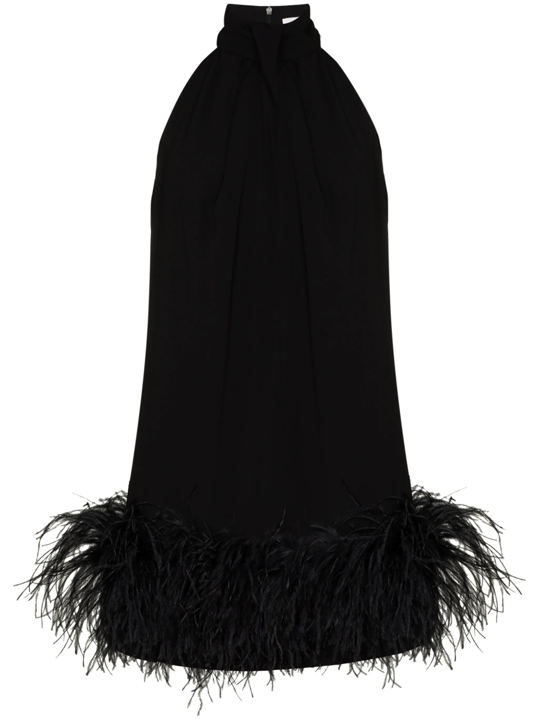 Cynthia feather-trim mini dress
