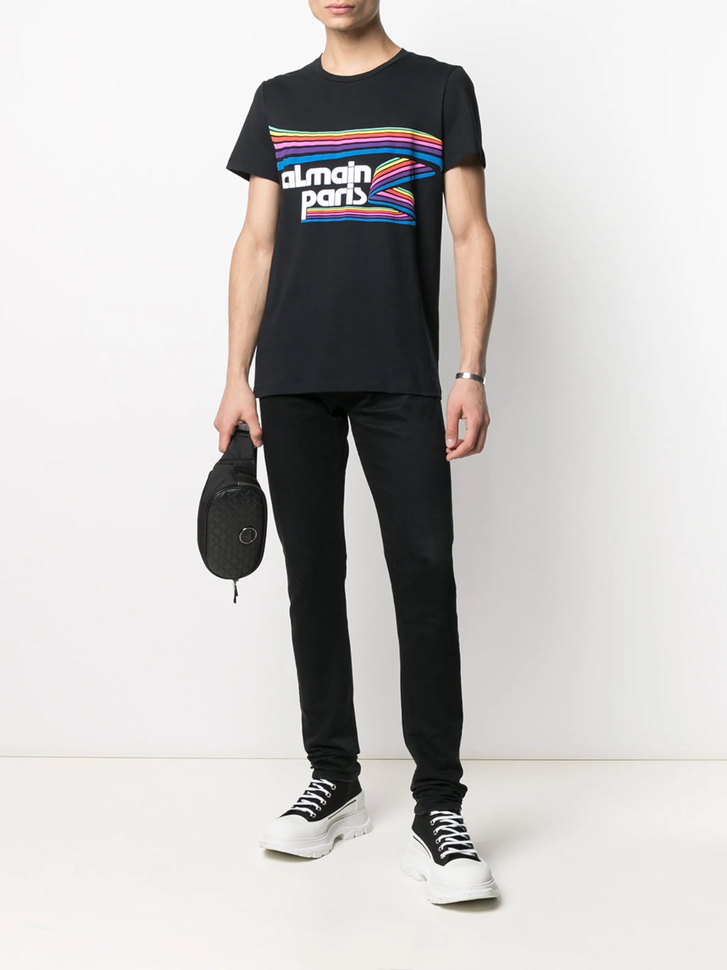 flocked logo T-shirt