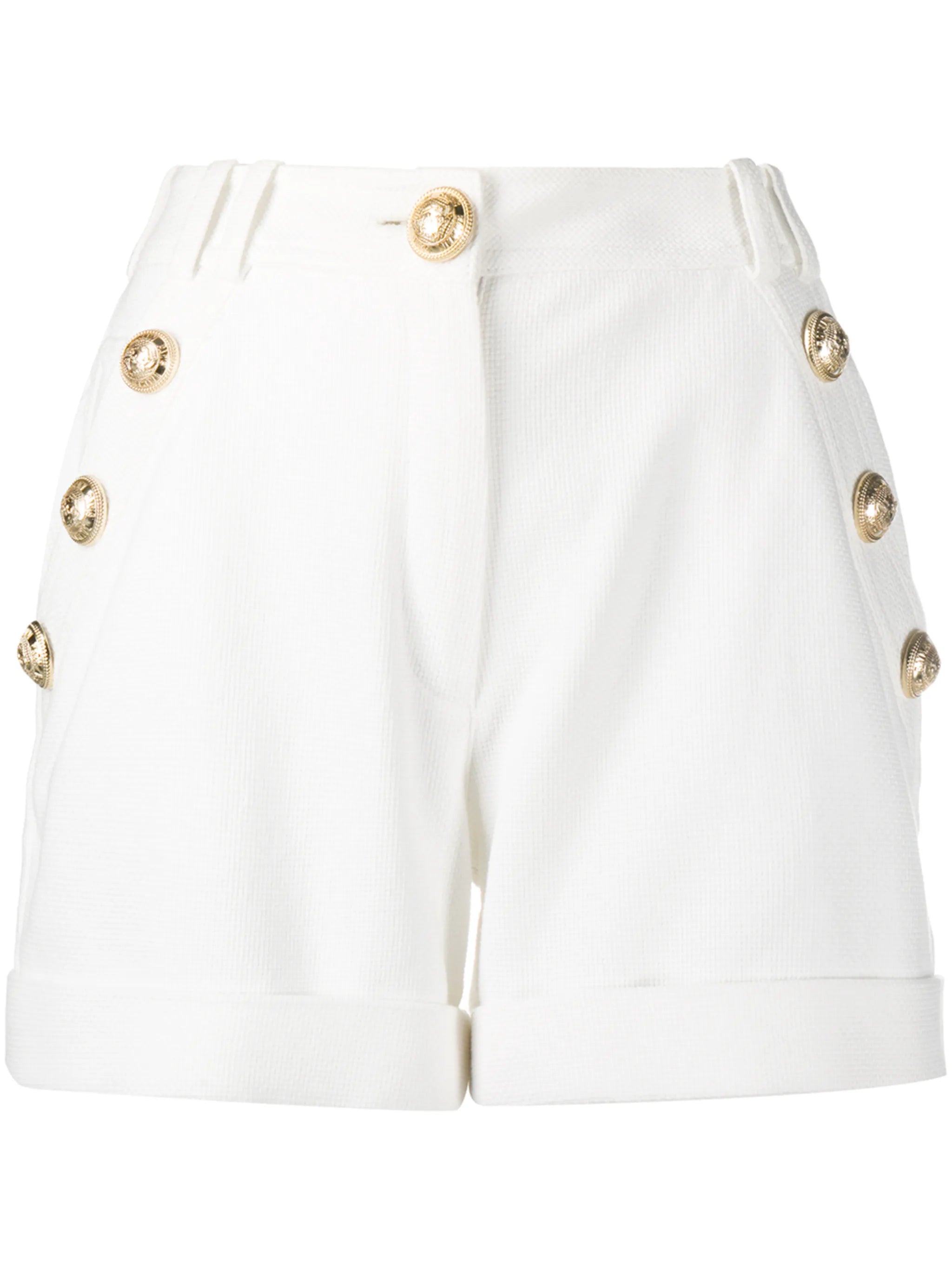 button-detail turn-up shorts
