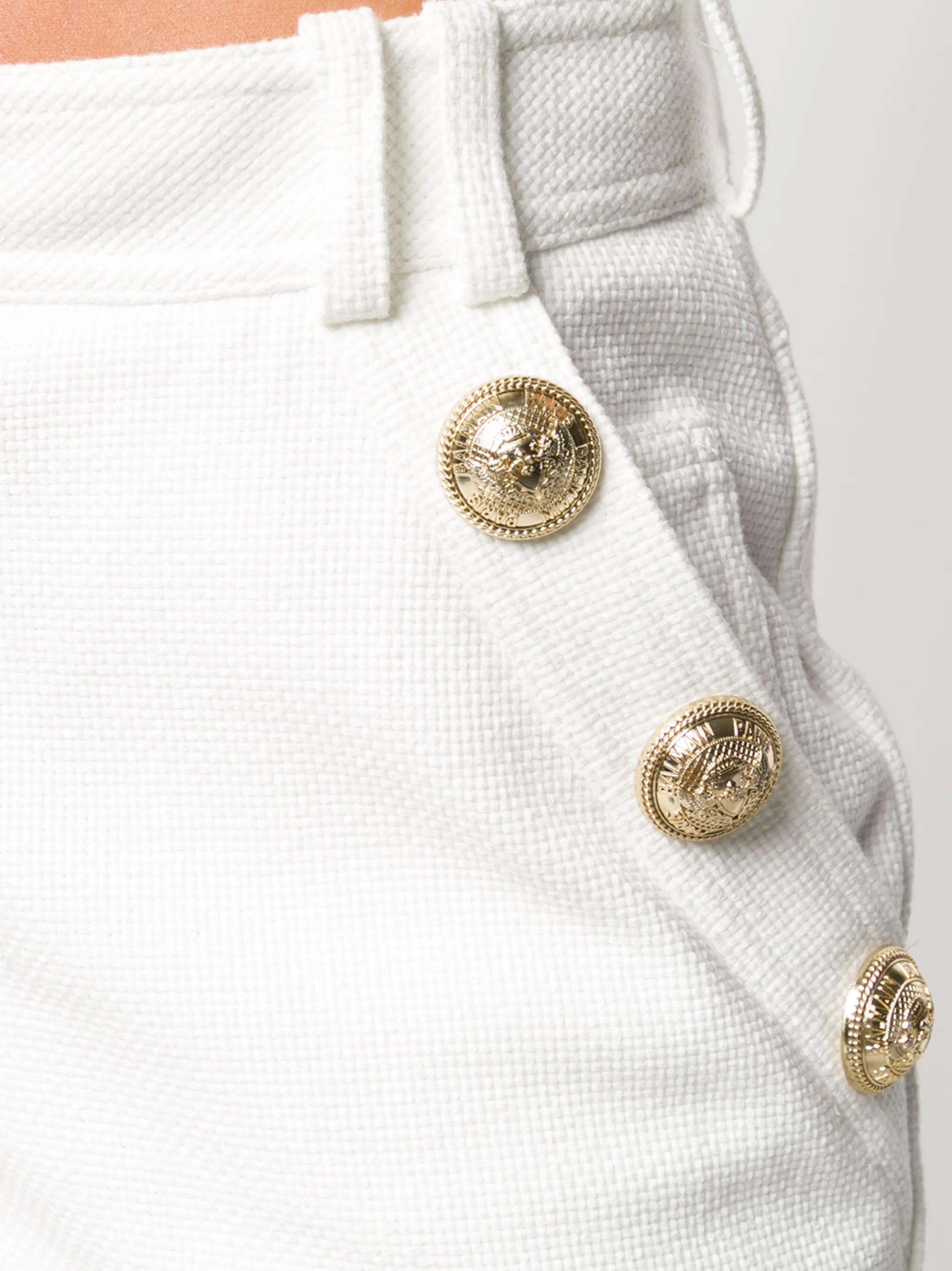 button-detail turn-up shorts