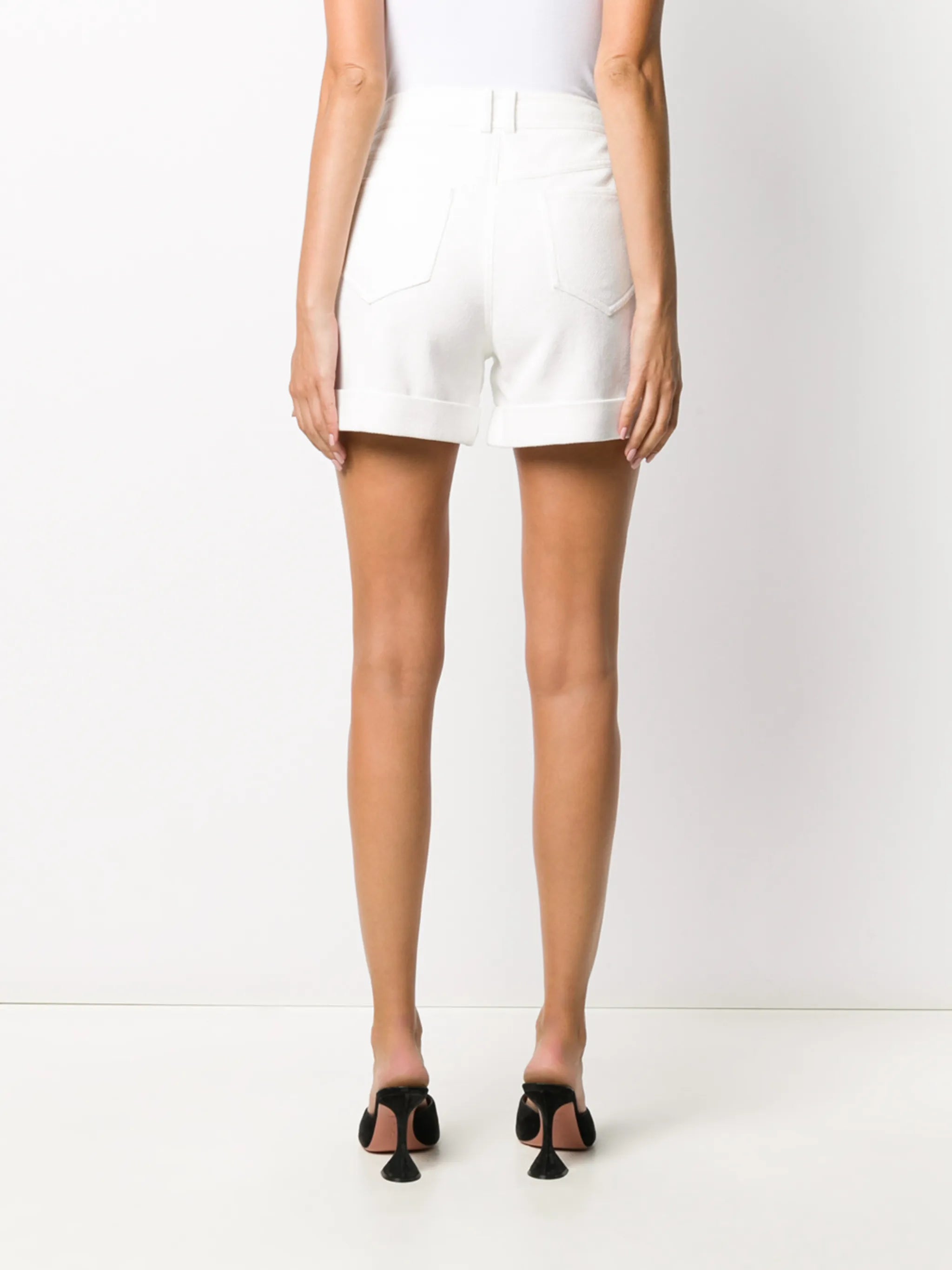 button-detail turn-up shorts