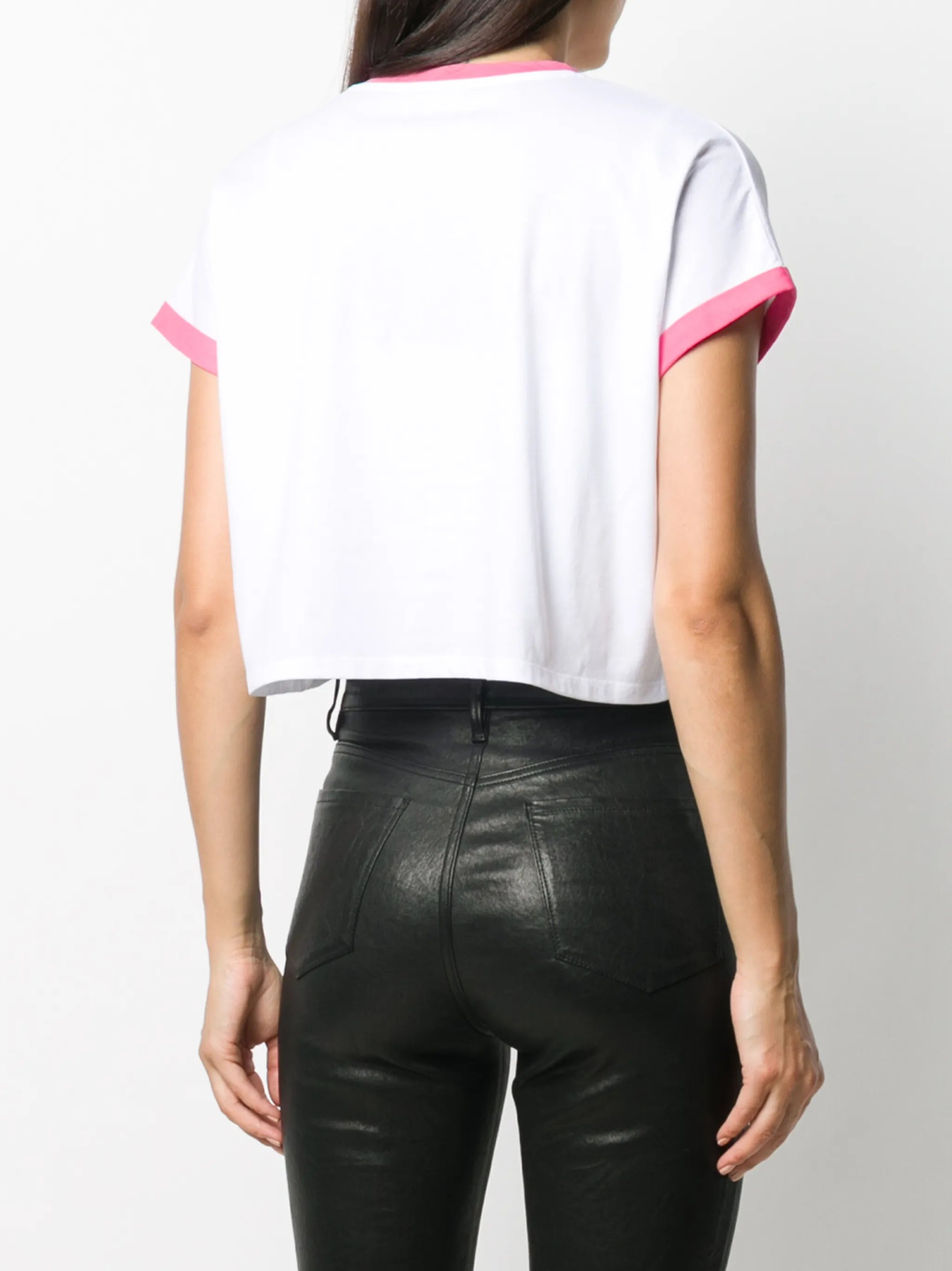 logo-print cropped T-shirt