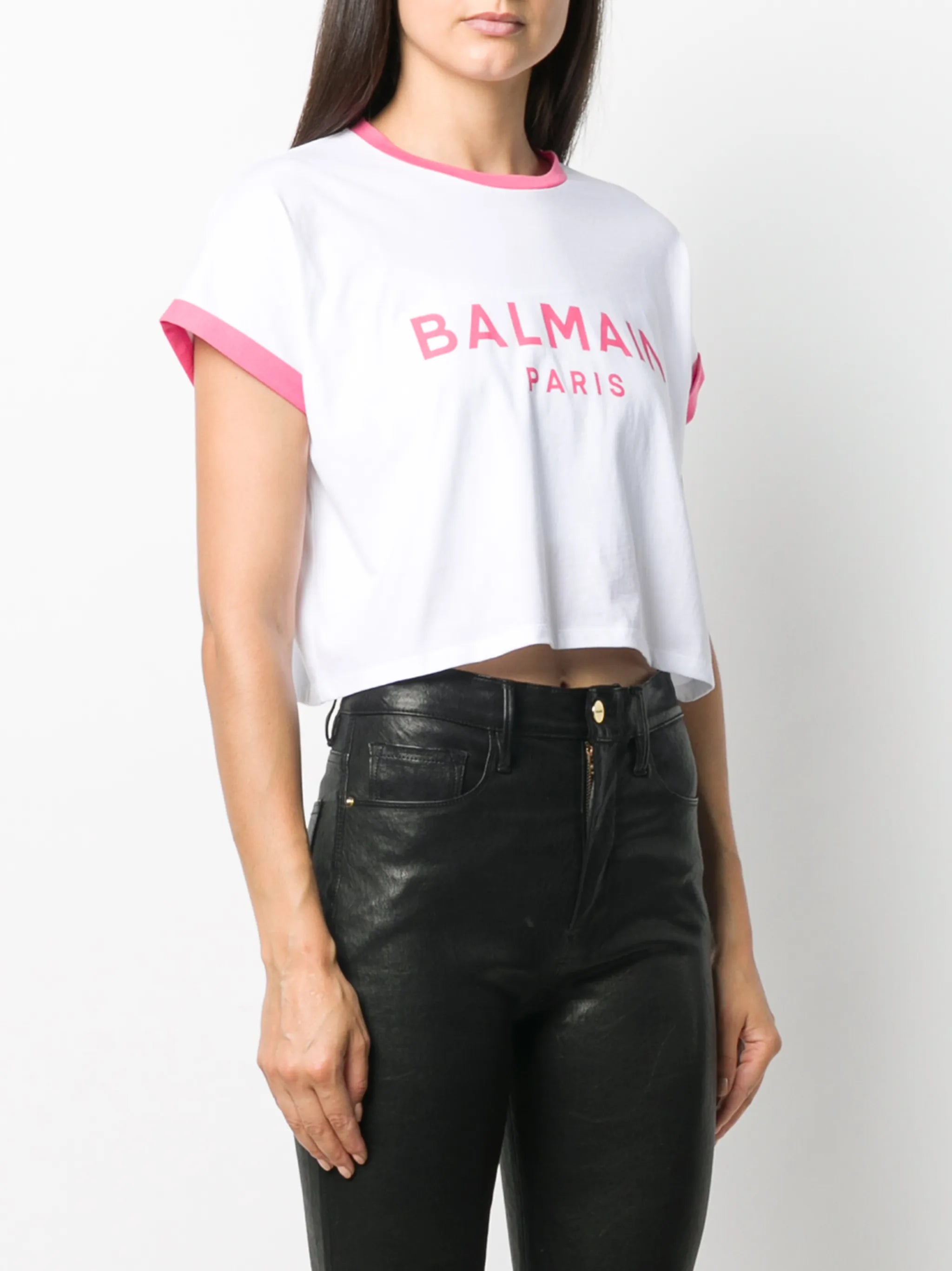 logo-print cropped T-shirt