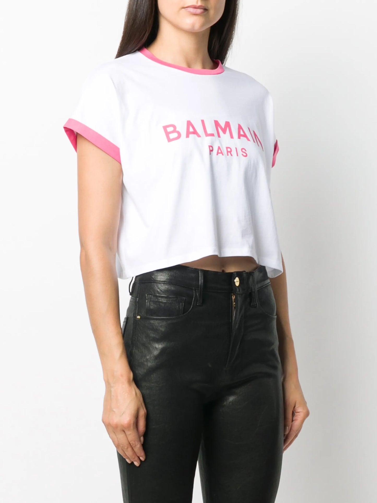 logo-print cropped T-shirt