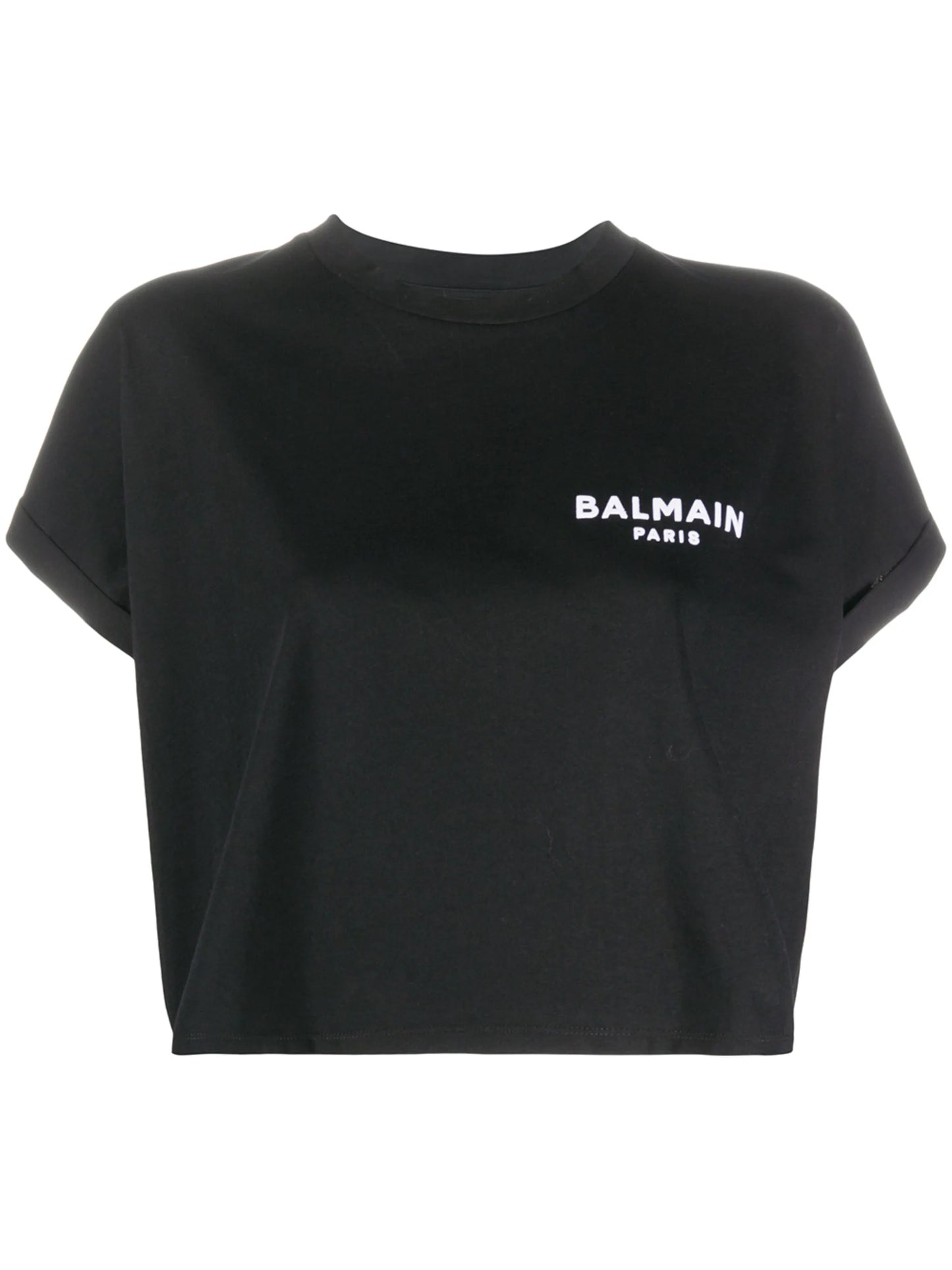 logo-embroidered cropped T-shirt