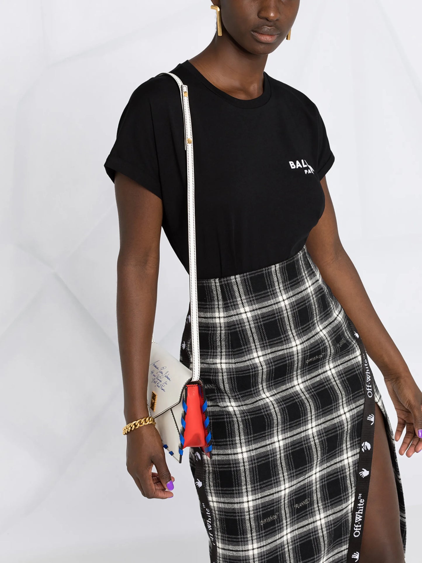 small flocked logo T-shirt