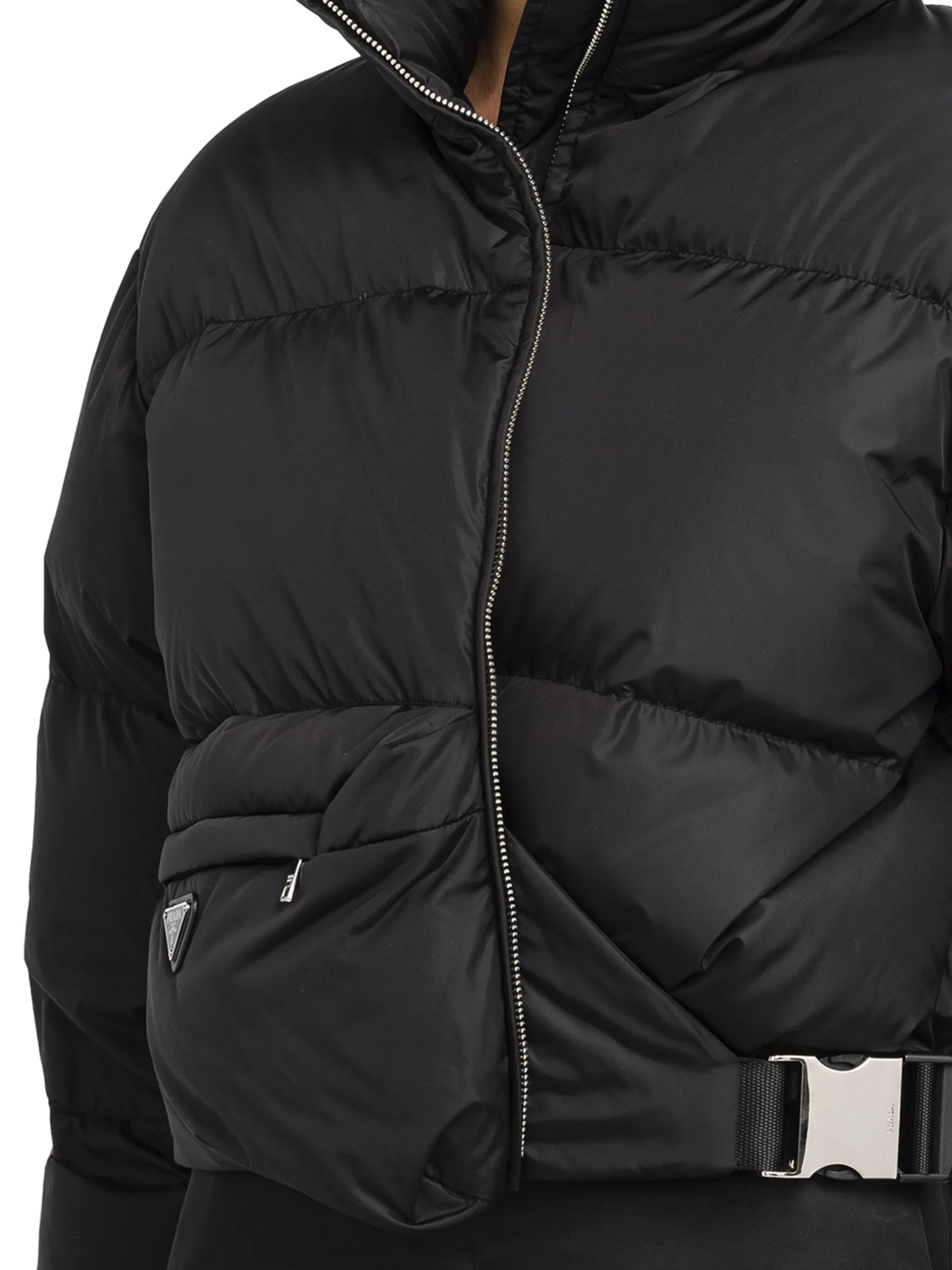 Re-Nylon off-centre padded jacket