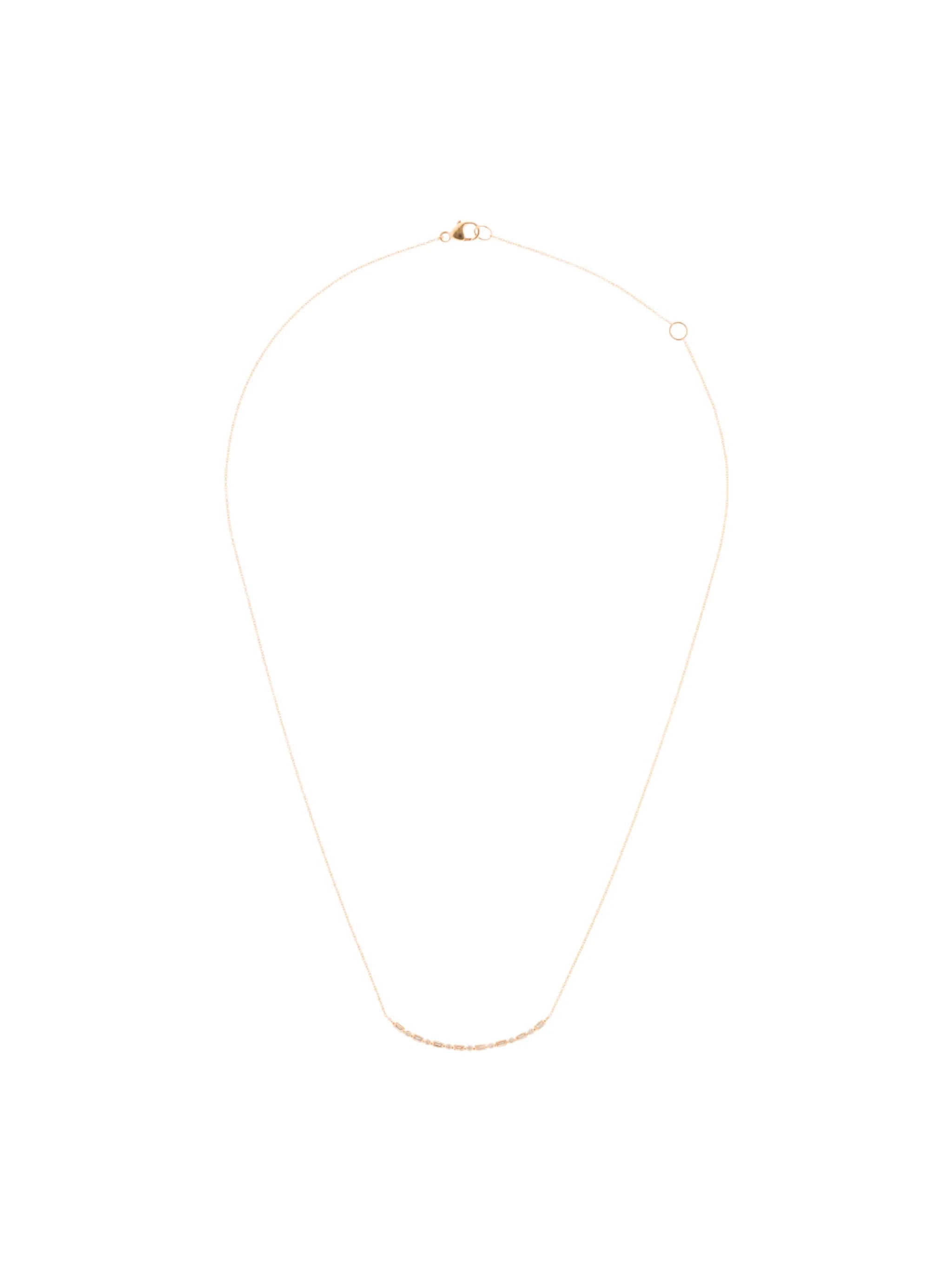 14kt baguette-cut diamond necklace