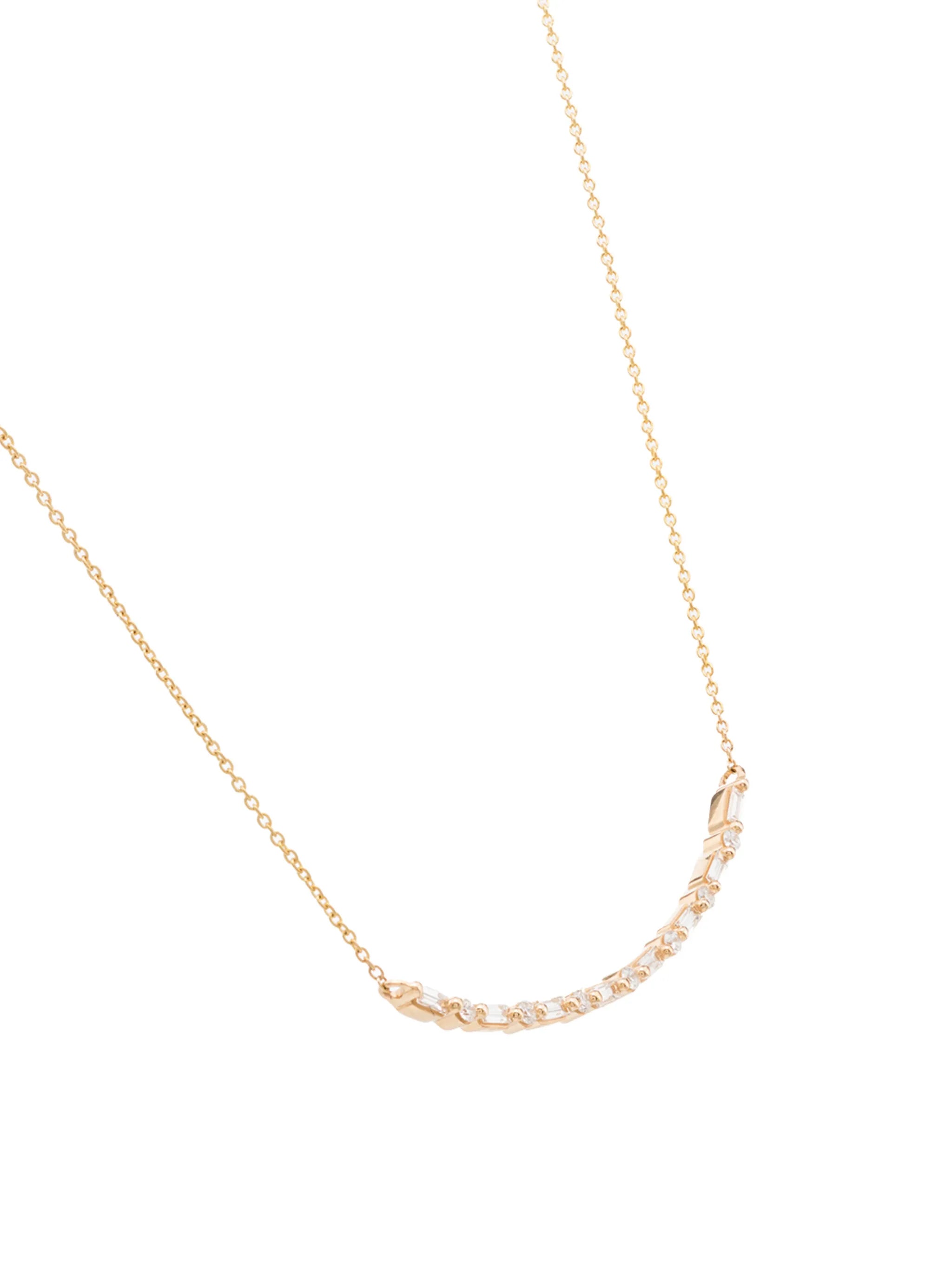 14kt baguette-cut diamond necklace