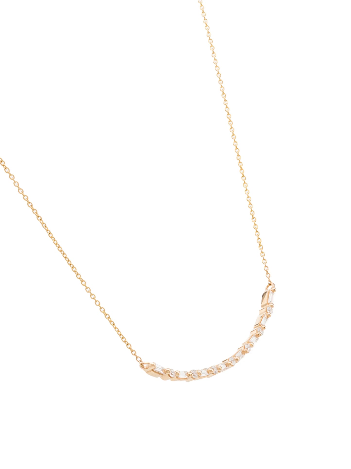 14kt baguette-cut diamond necklace
