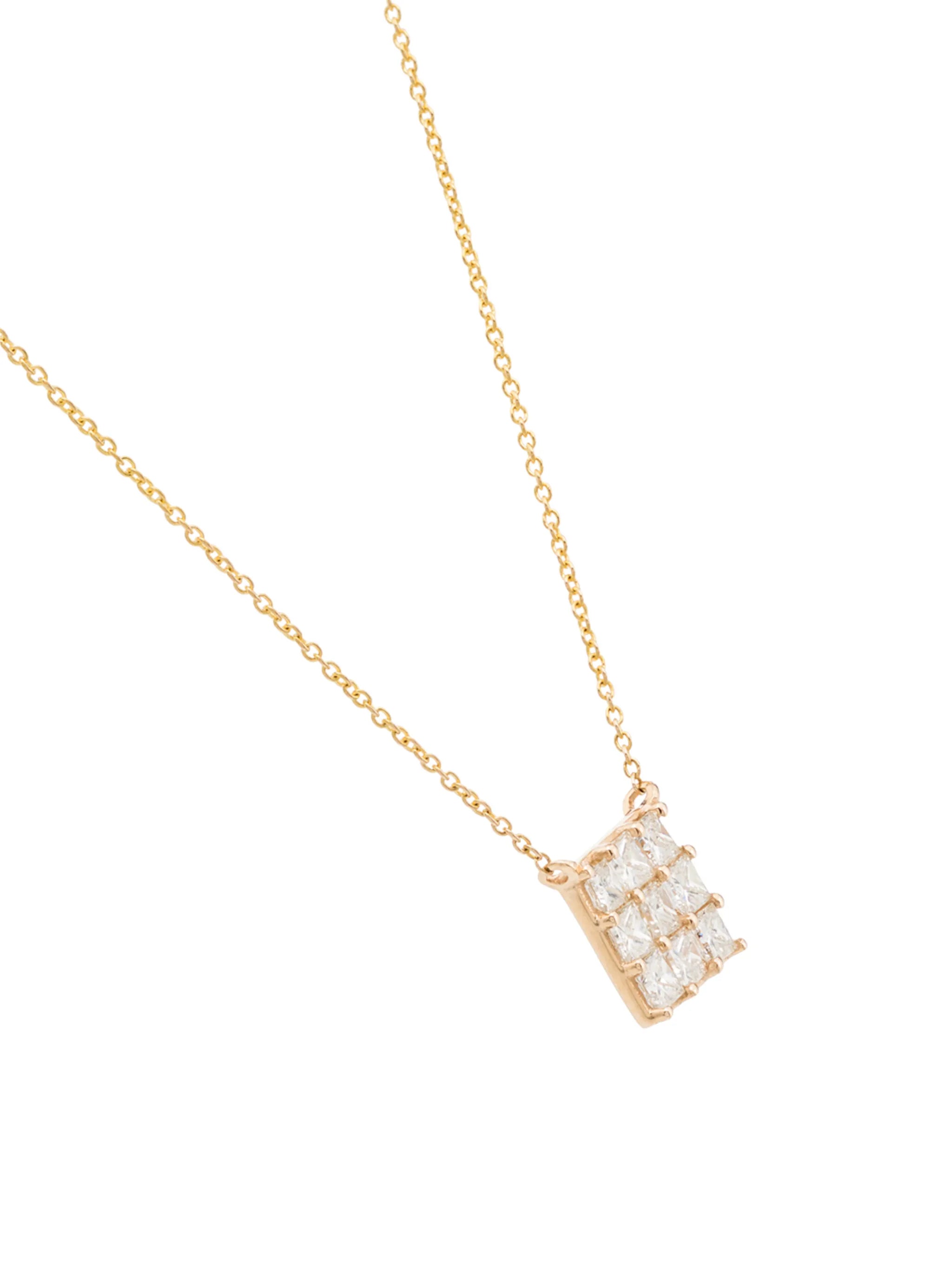 Princess 14kt yellow gold diamond necklace