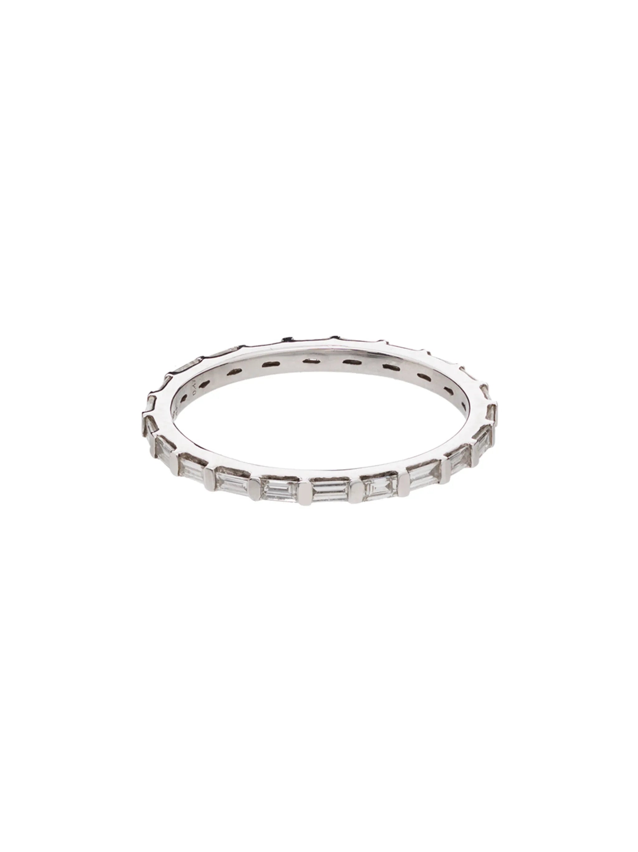 baguette diamond-embellished ring