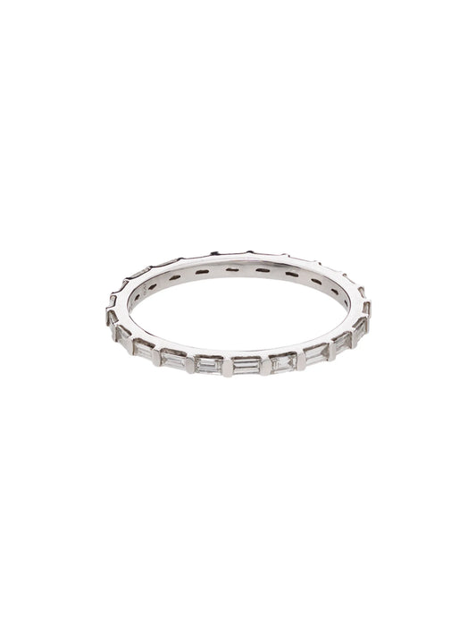 baguette diamond-embellished ring