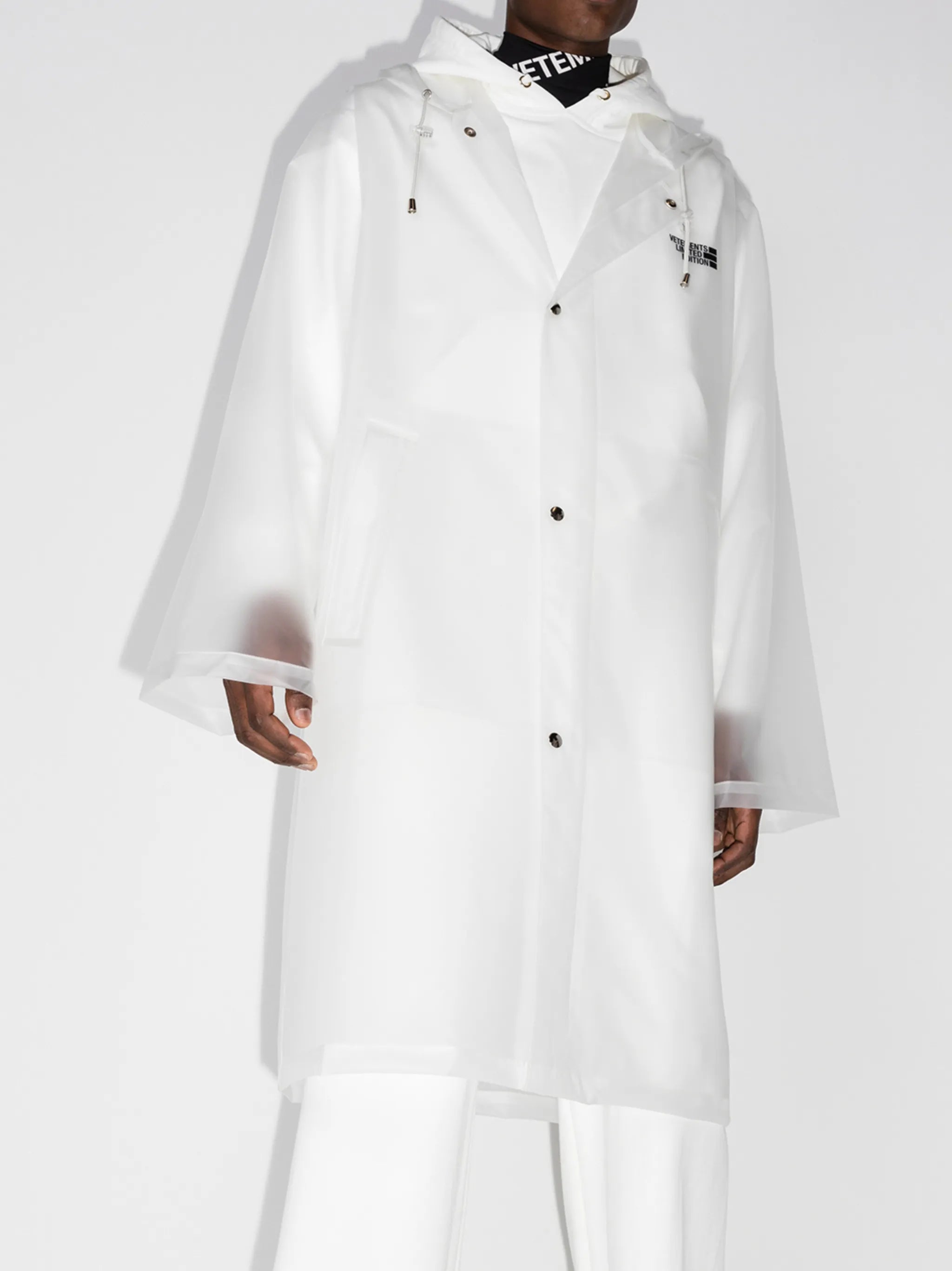 logo print hooded raincoat