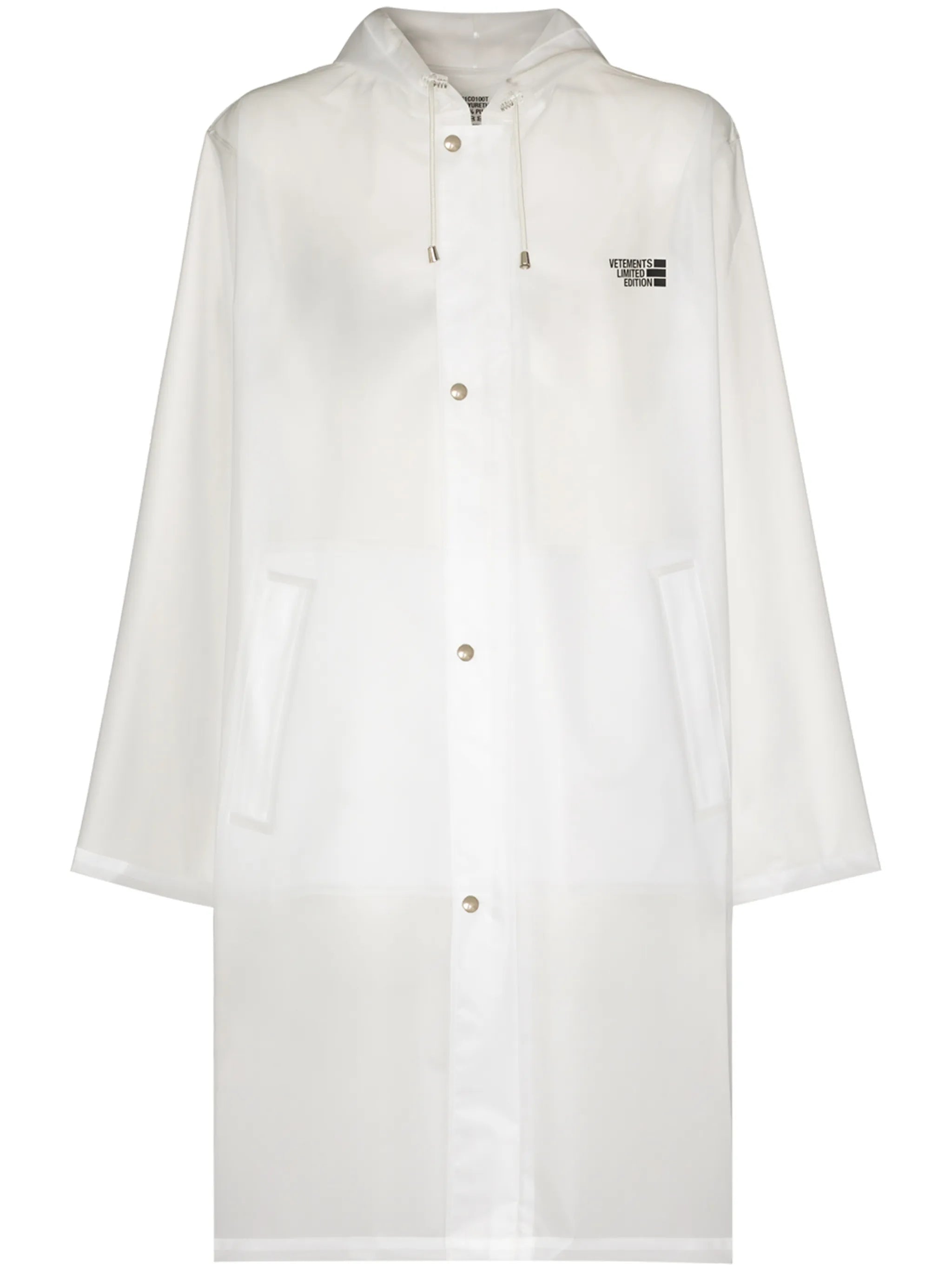 logo print hooded raincoat