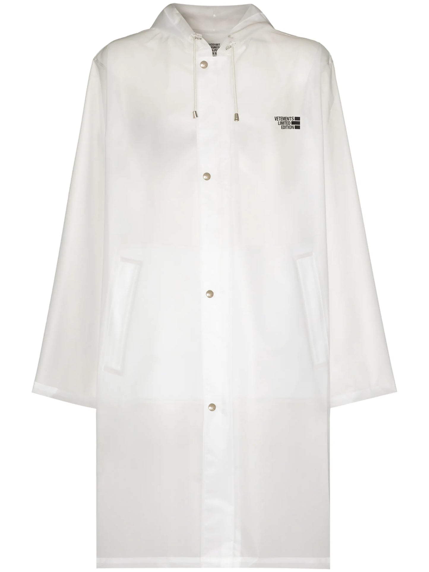 logo print hooded raincoat