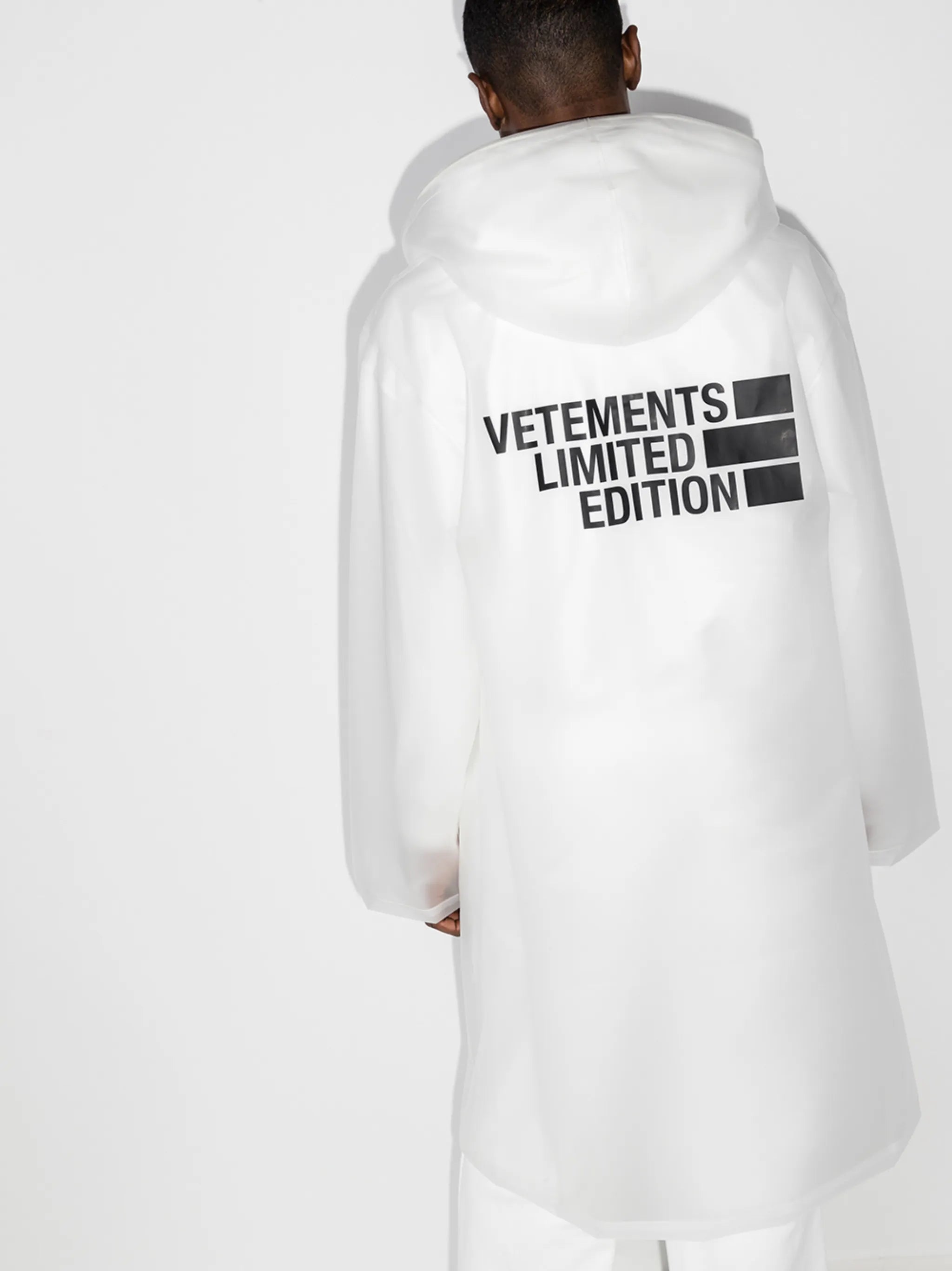 logo print hooded raincoat