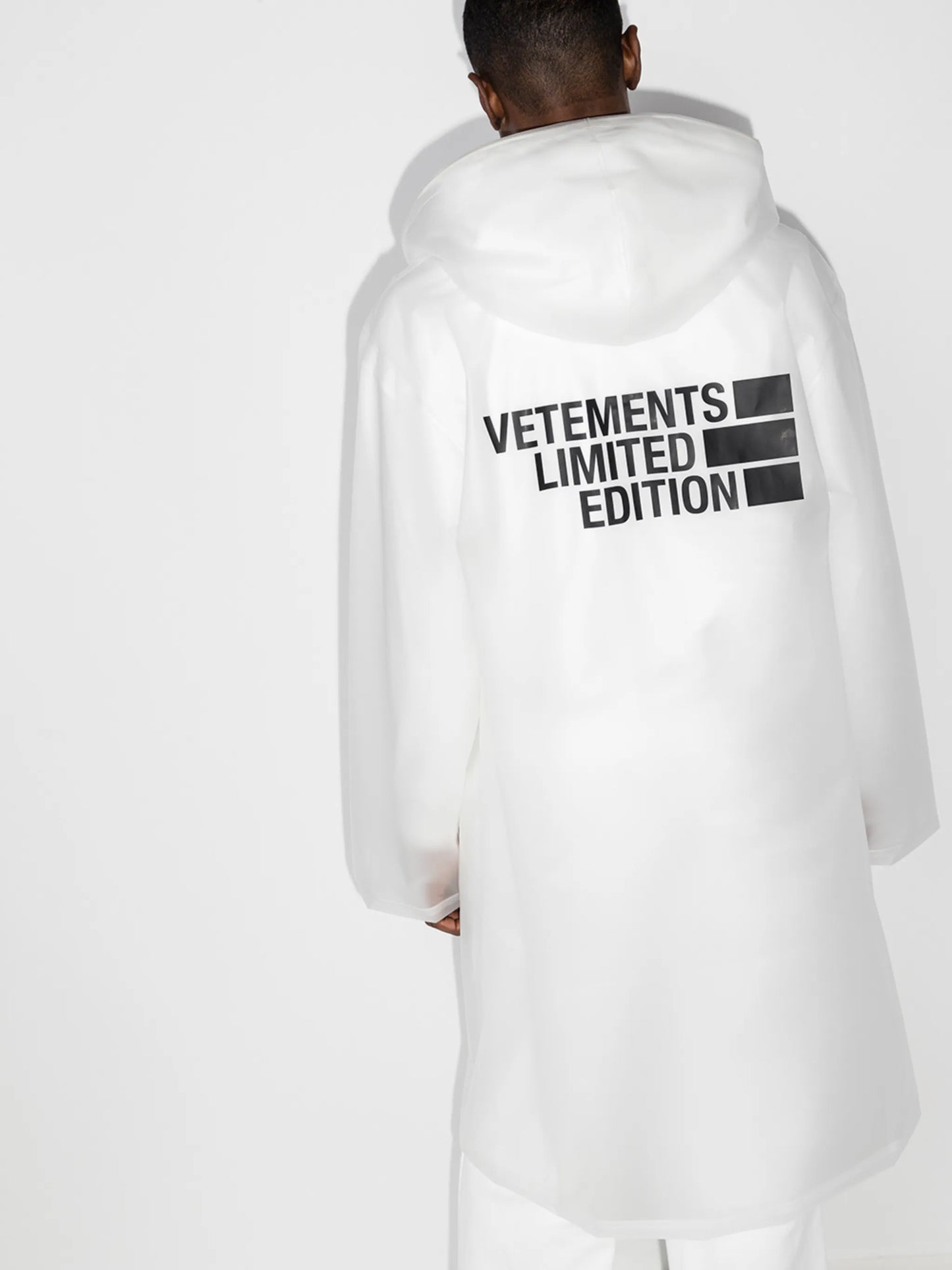 logo print hooded raincoat