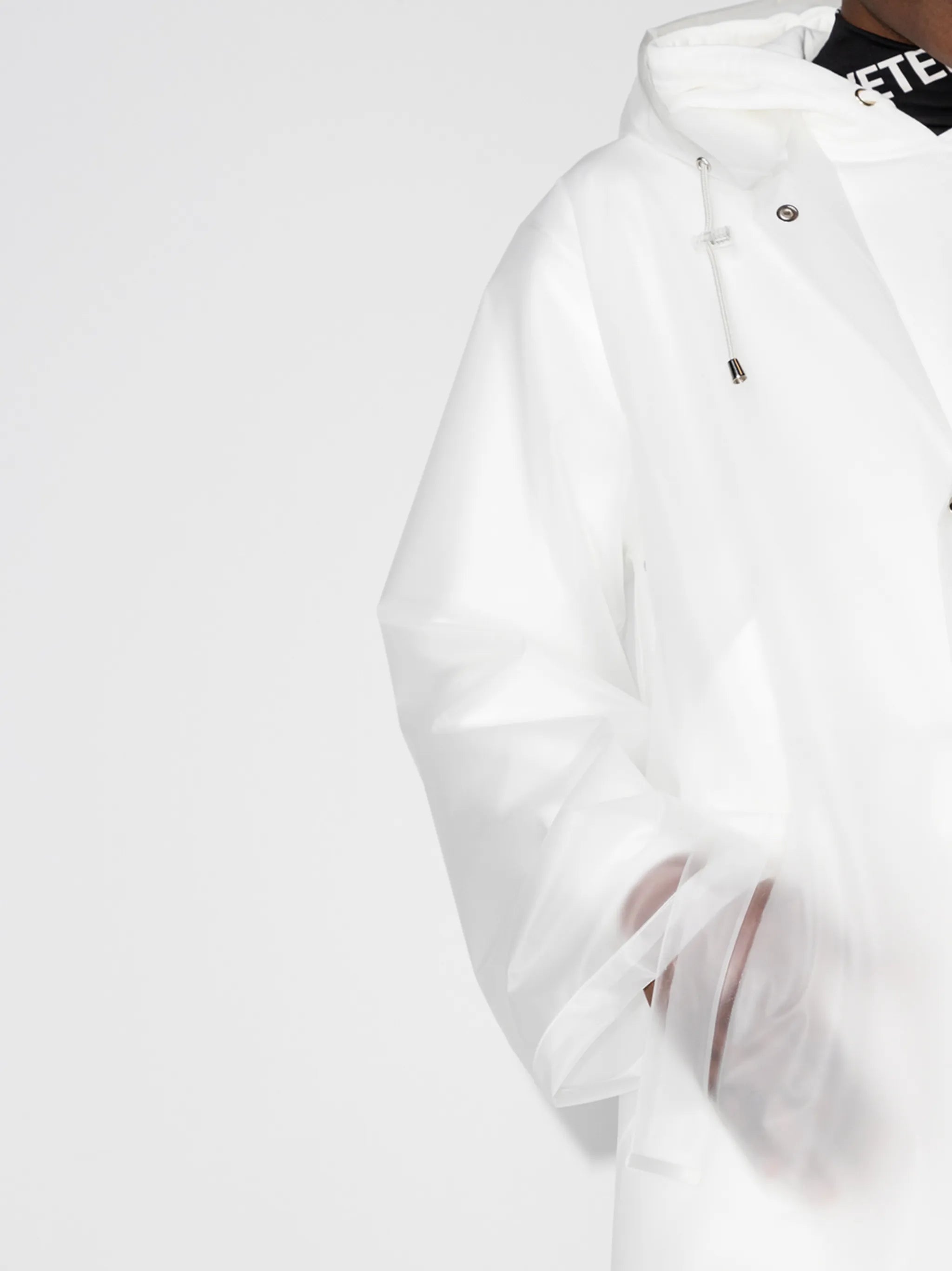 logo print hooded raincoat