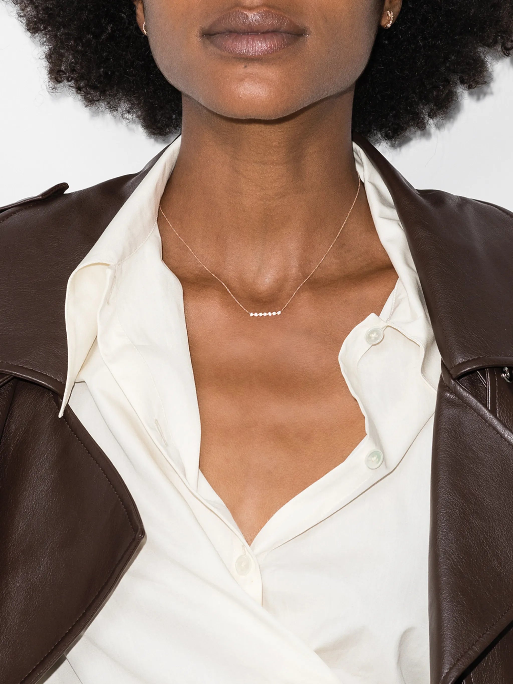 Lulu Jack 14kt rose gold diamond necklace