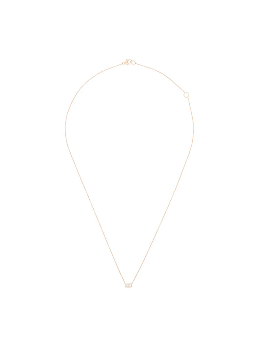 14kt rose gold baguette-cut diamond necklace
