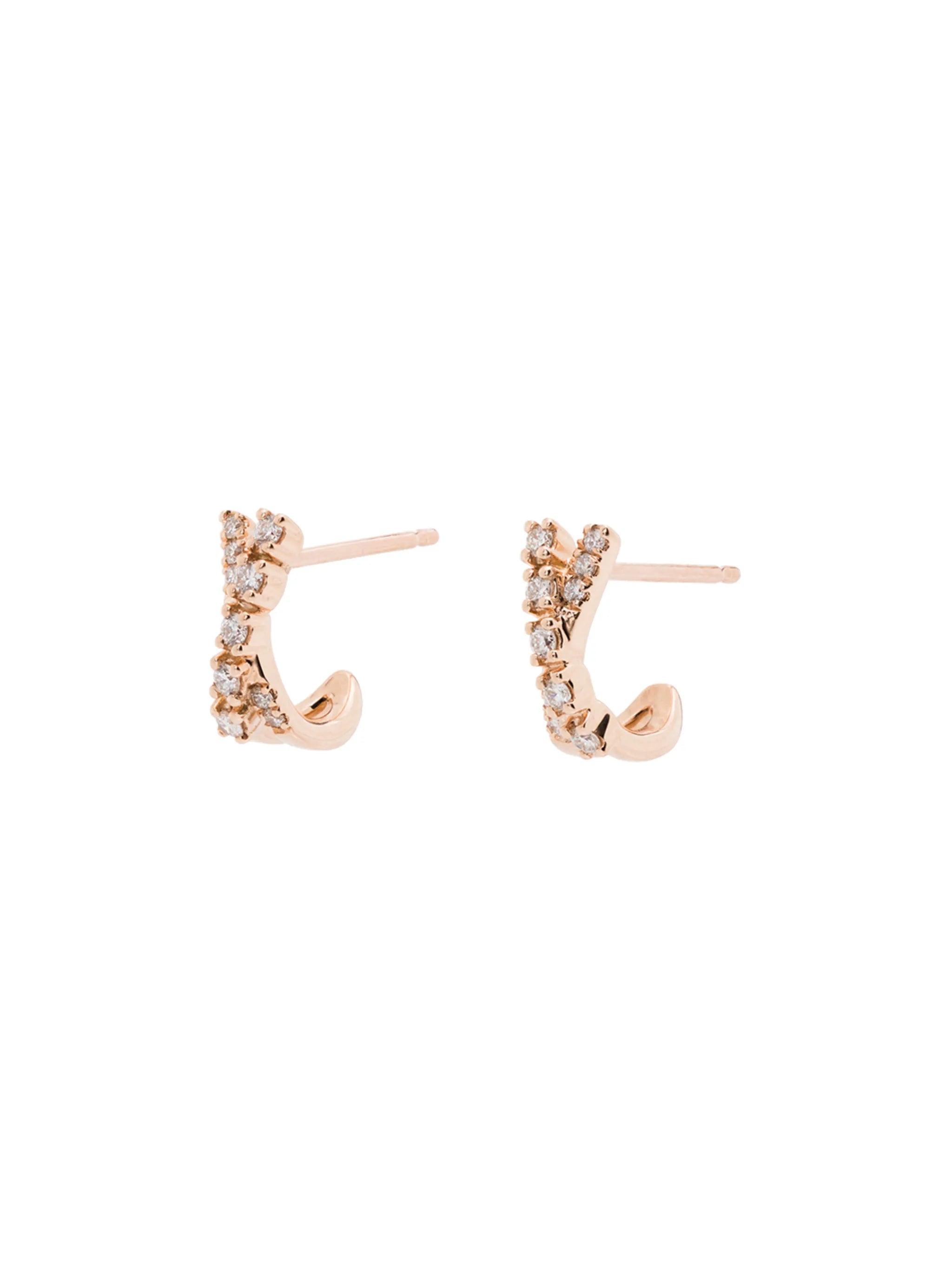 Ava Bea 14kt rose gold diamond huggie earrings