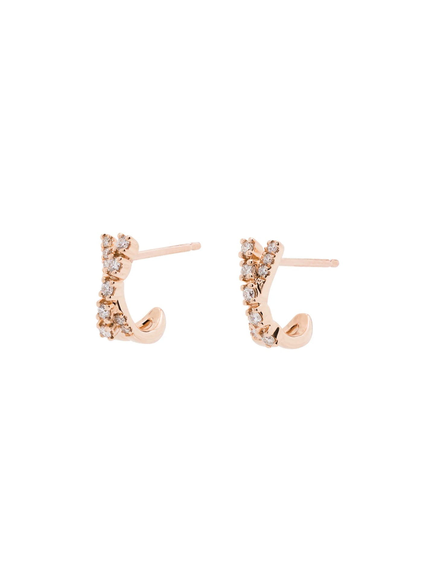 Ava Bea 14kt rose gold diamond huggie earrings