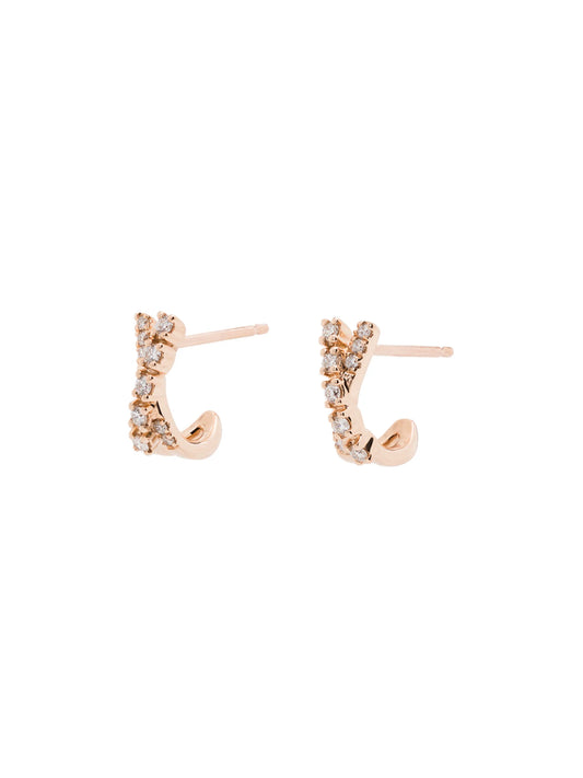 Ava Bea 14kt rose gold diamond huggie earrings