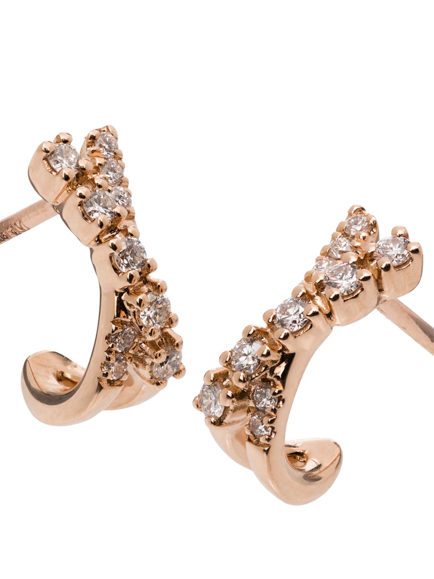 Ava Bea 14kt rose gold diamond huggie earrings