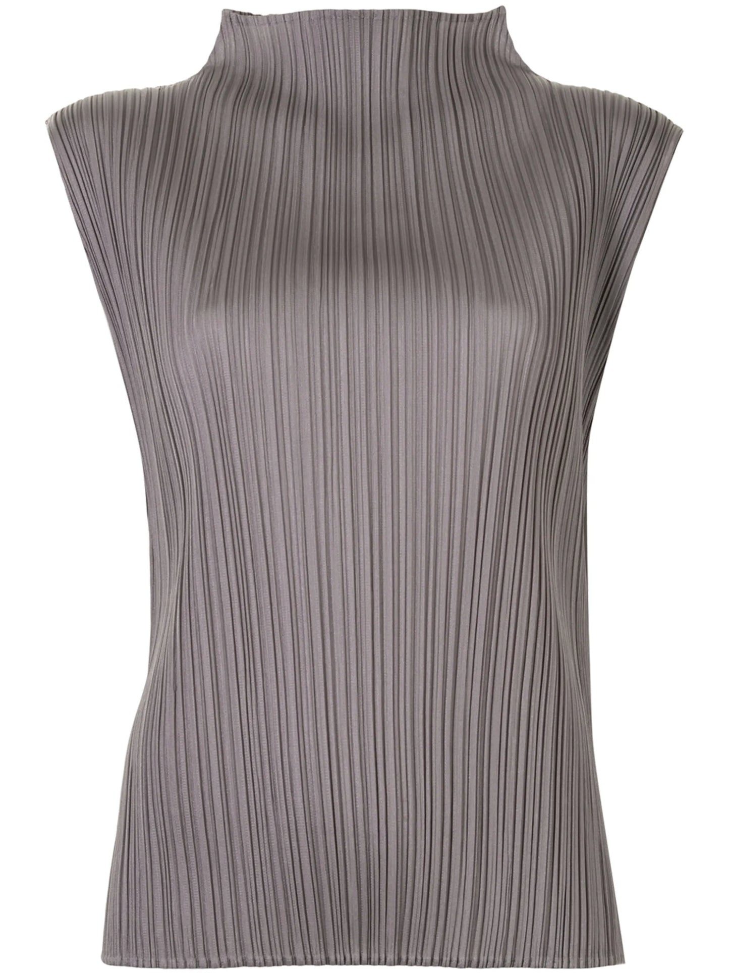 sleeveless pleated top