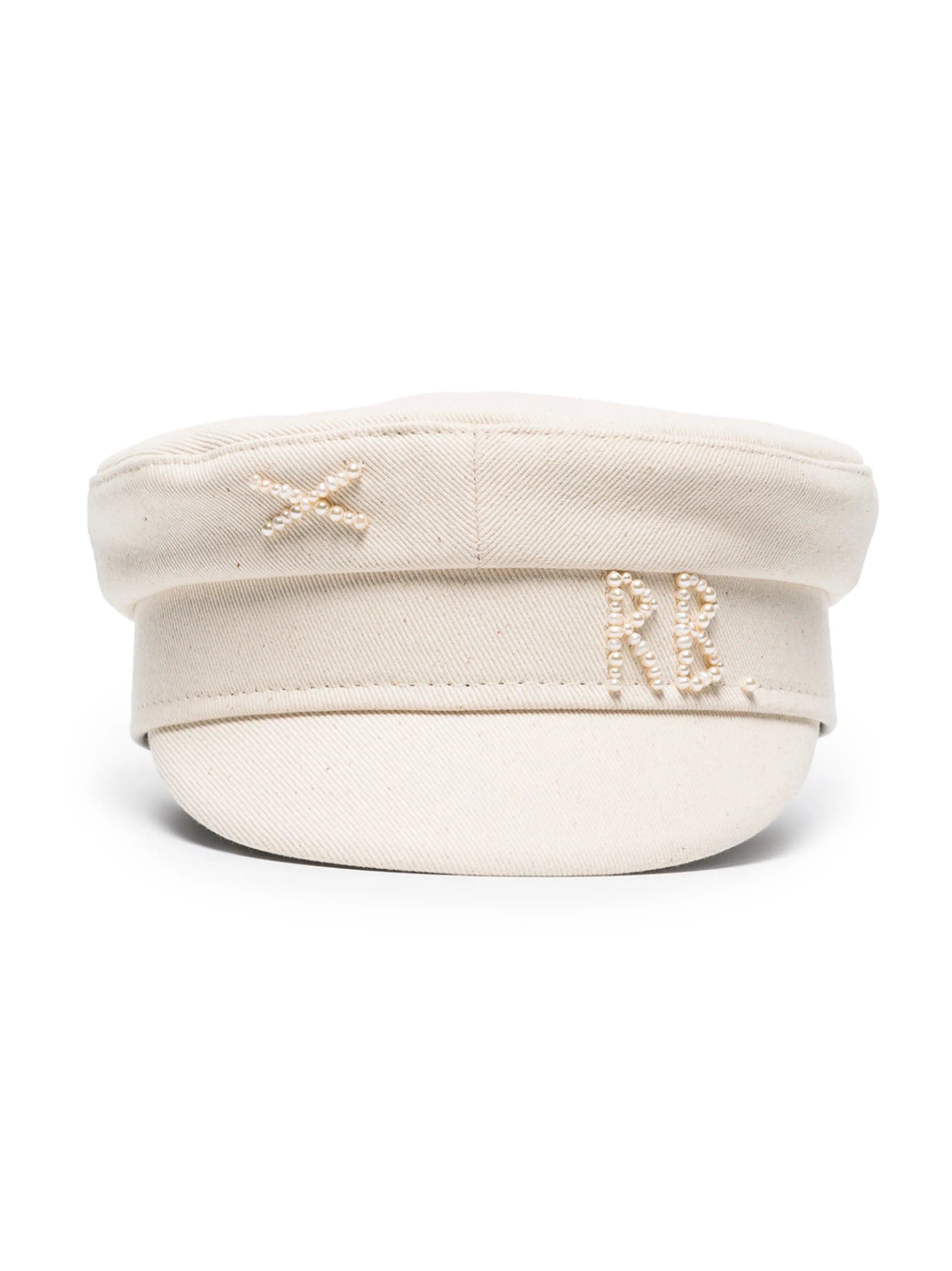 beaded detail cotton cap