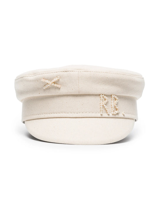 beaded detail cotton cap