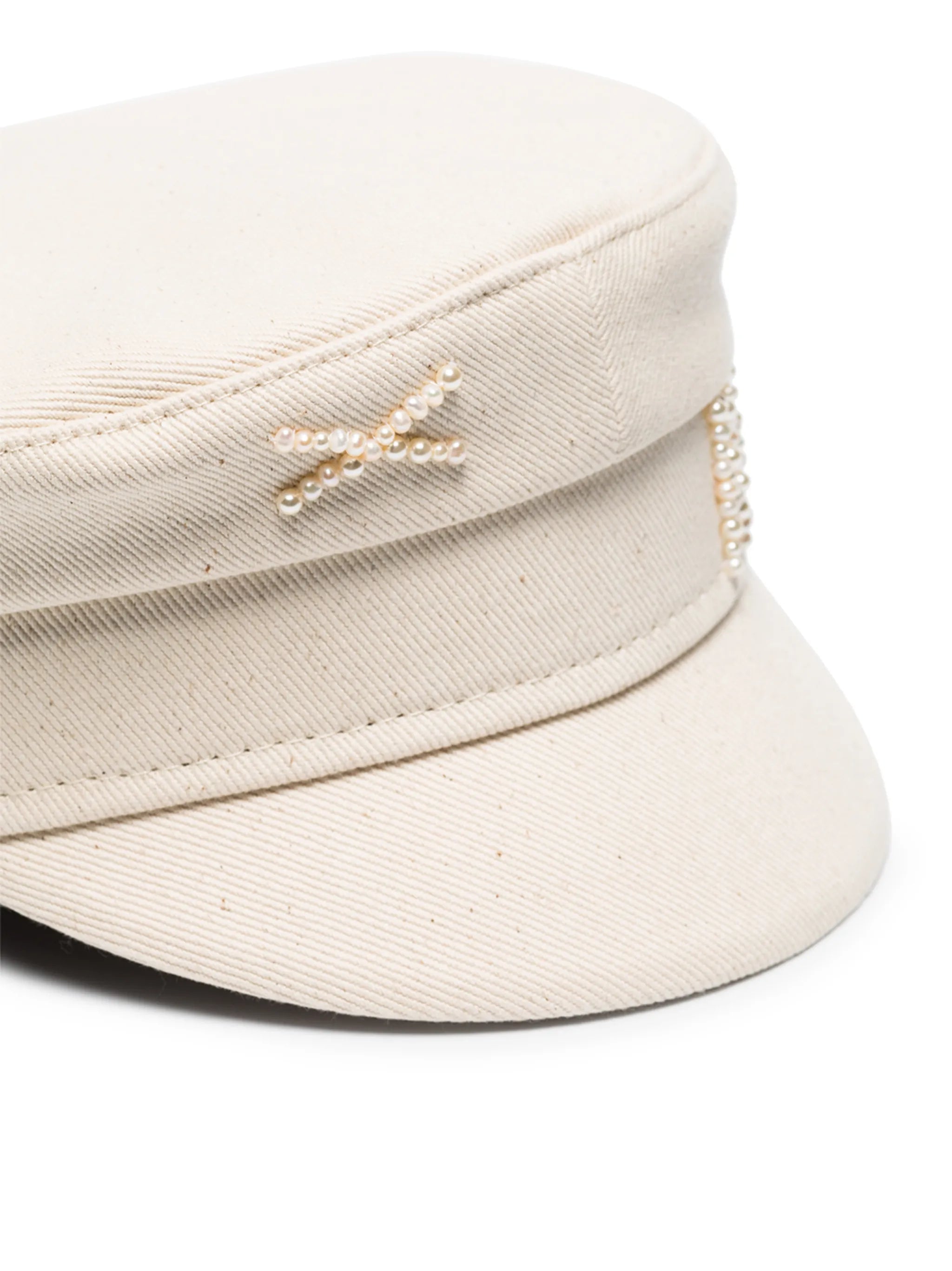 beaded detail cotton cap